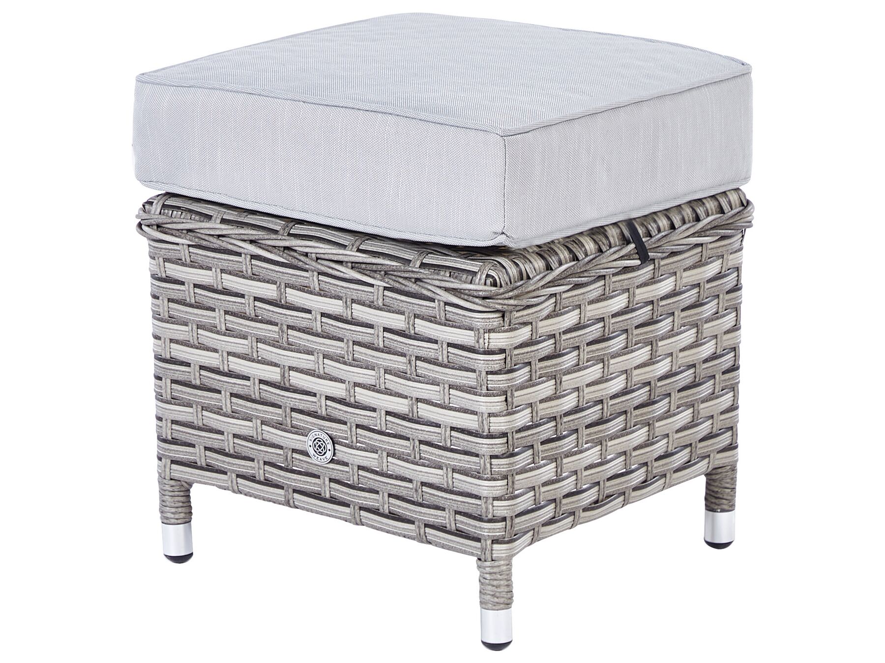 Garden Lounge Set with Table and Ottoman 9 Seater LACONA Right Hand PE Rattan Light Grey