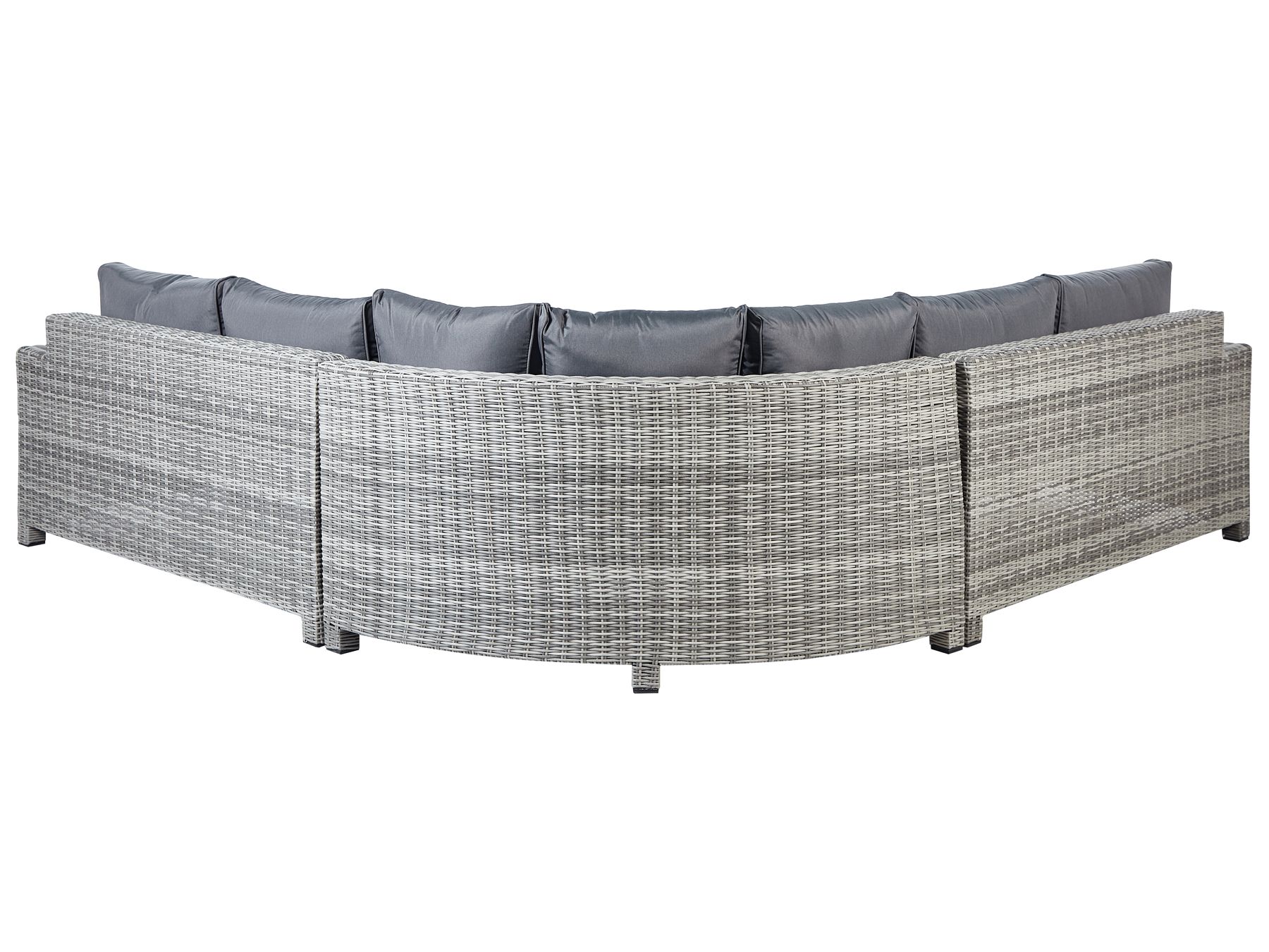 Garden Lounge Set with Table and Ottoman 9 Seater TEGLIO Modular PE Rattan Grey