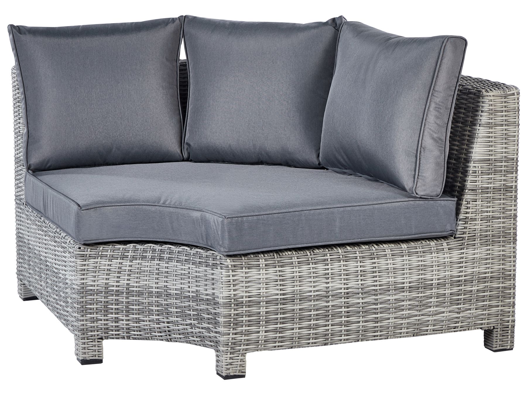 Garden Lounge Set with Table and Ottoman 9 Seater TEGLIO Modular PE Rattan Grey