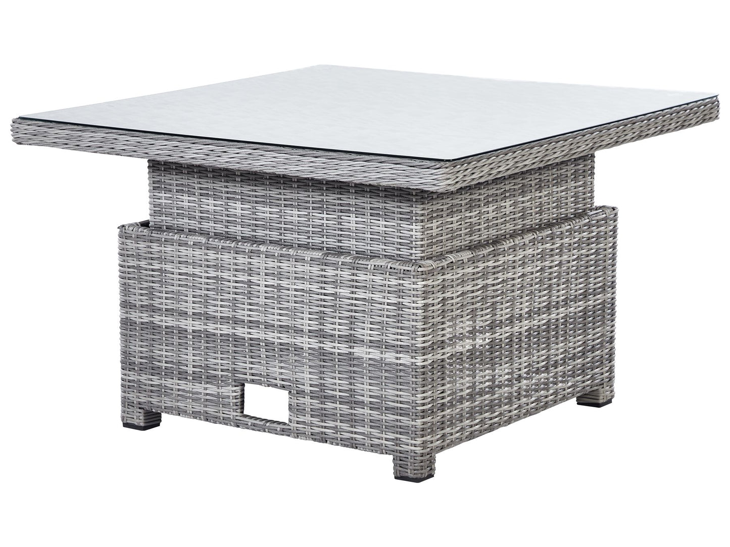 Garden Lounge Set with Table and Ottoman 9 Seater TEGLIO Modular PE Rattan Grey