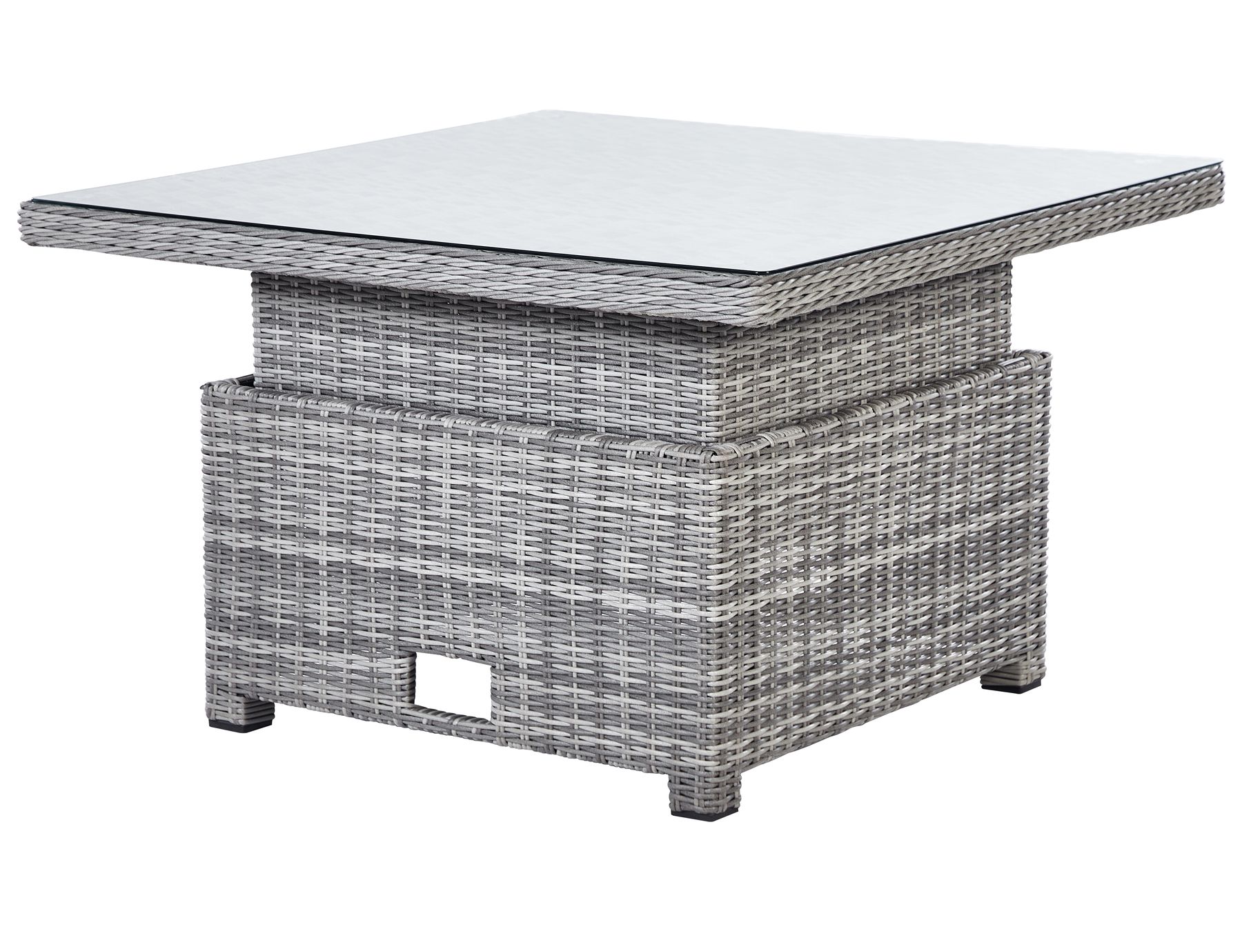 Garden Lounge Set with Table and Ottoman 9 Seater TEGLIO Modular PE Rattan Grey