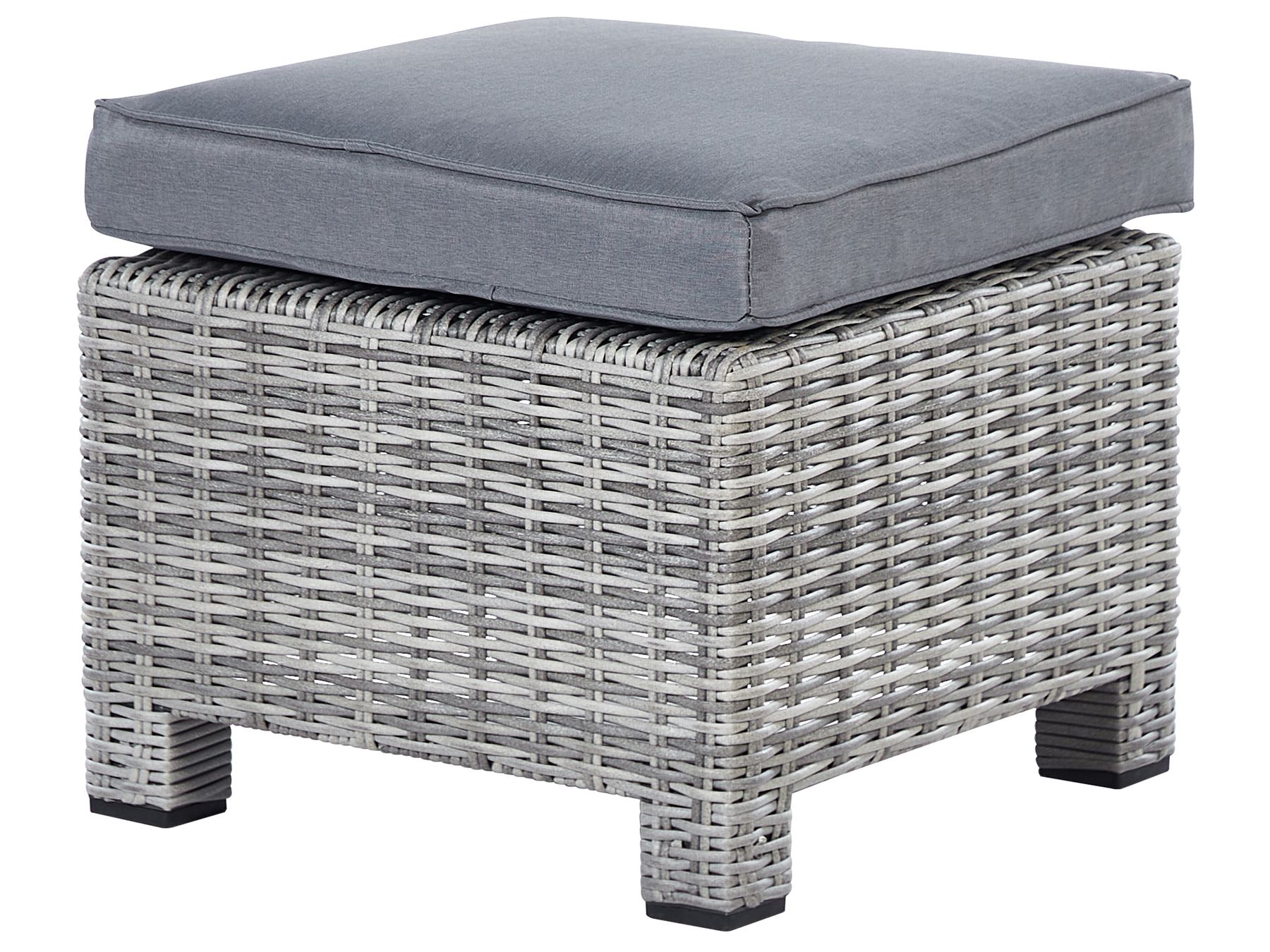 Garden Lounge Set with Table and Ottoman 9 Seater TEGLIO Modular PE Rattan Grey