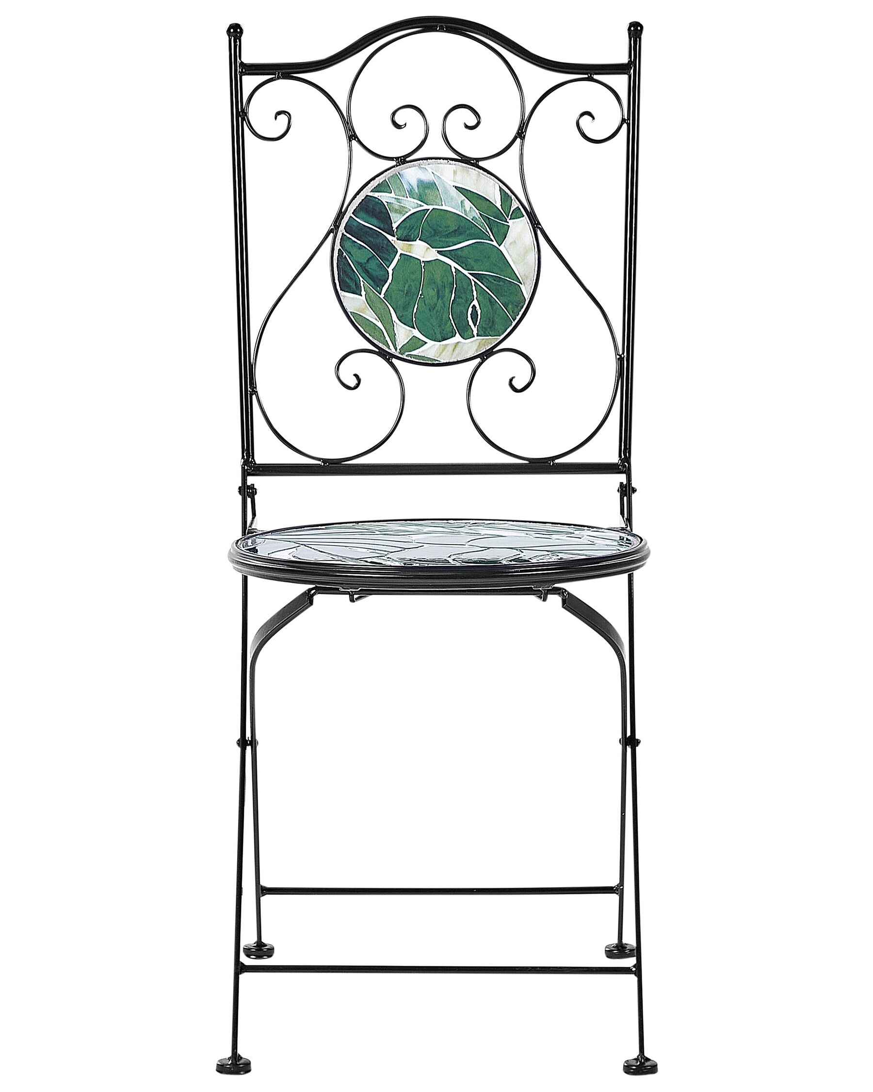 Set of 2 Garden Chairs COZZANA Metal Black