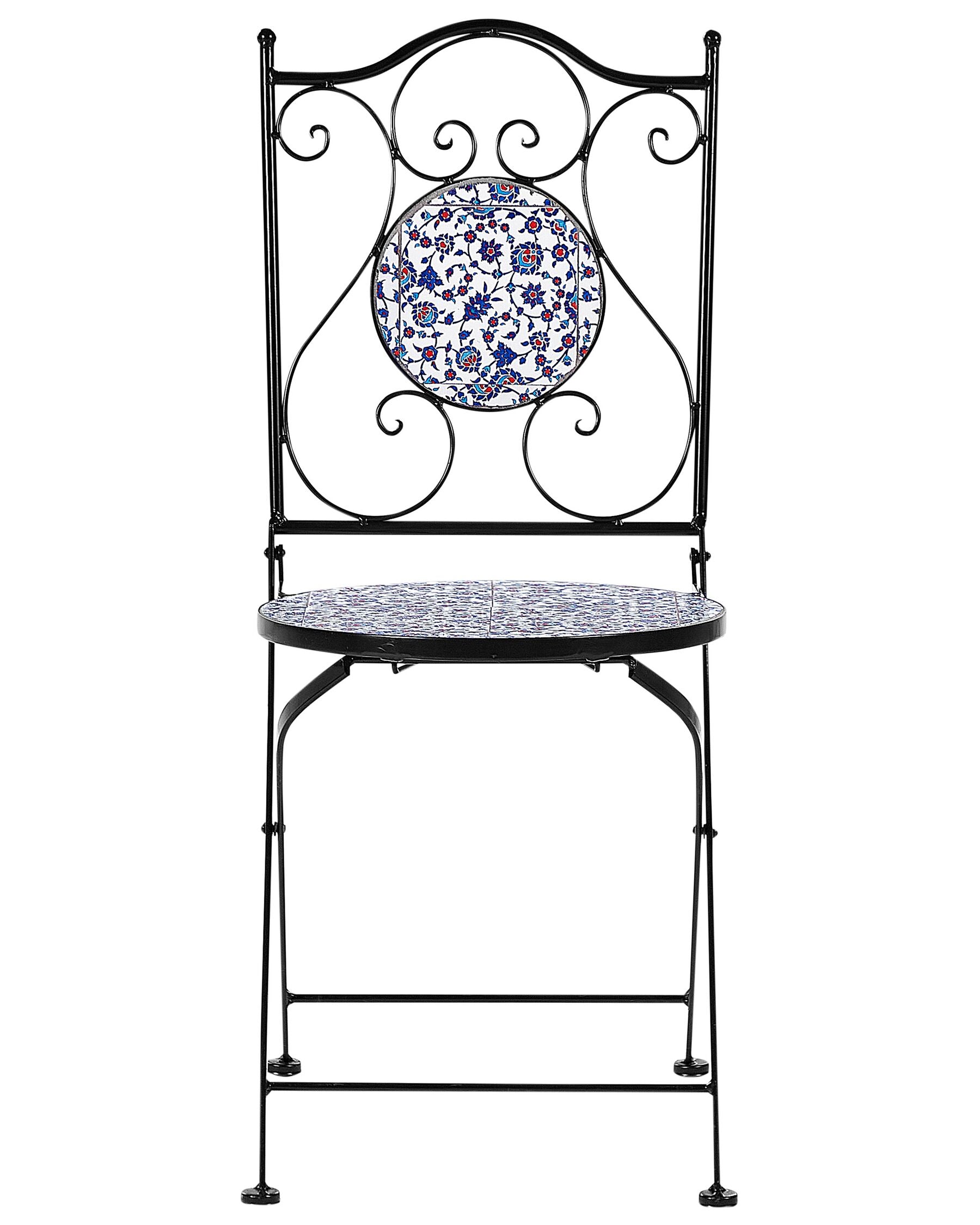 Set of 2 Garden Chairs CAMPRENA Metal Black