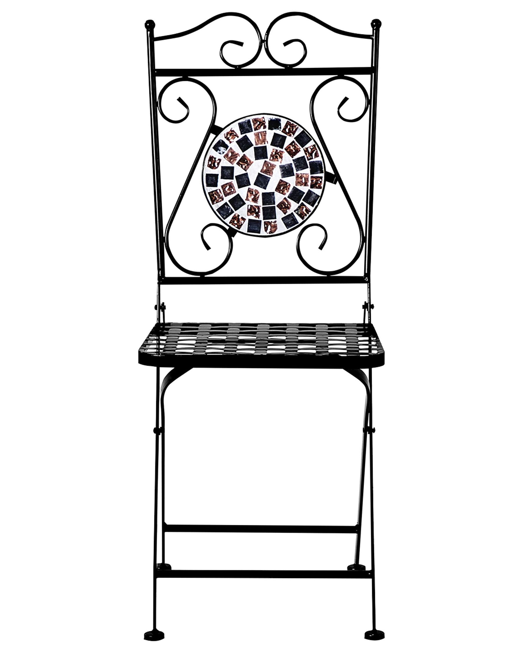 Set of 2 Garden Chairs CARPINO Metal Black