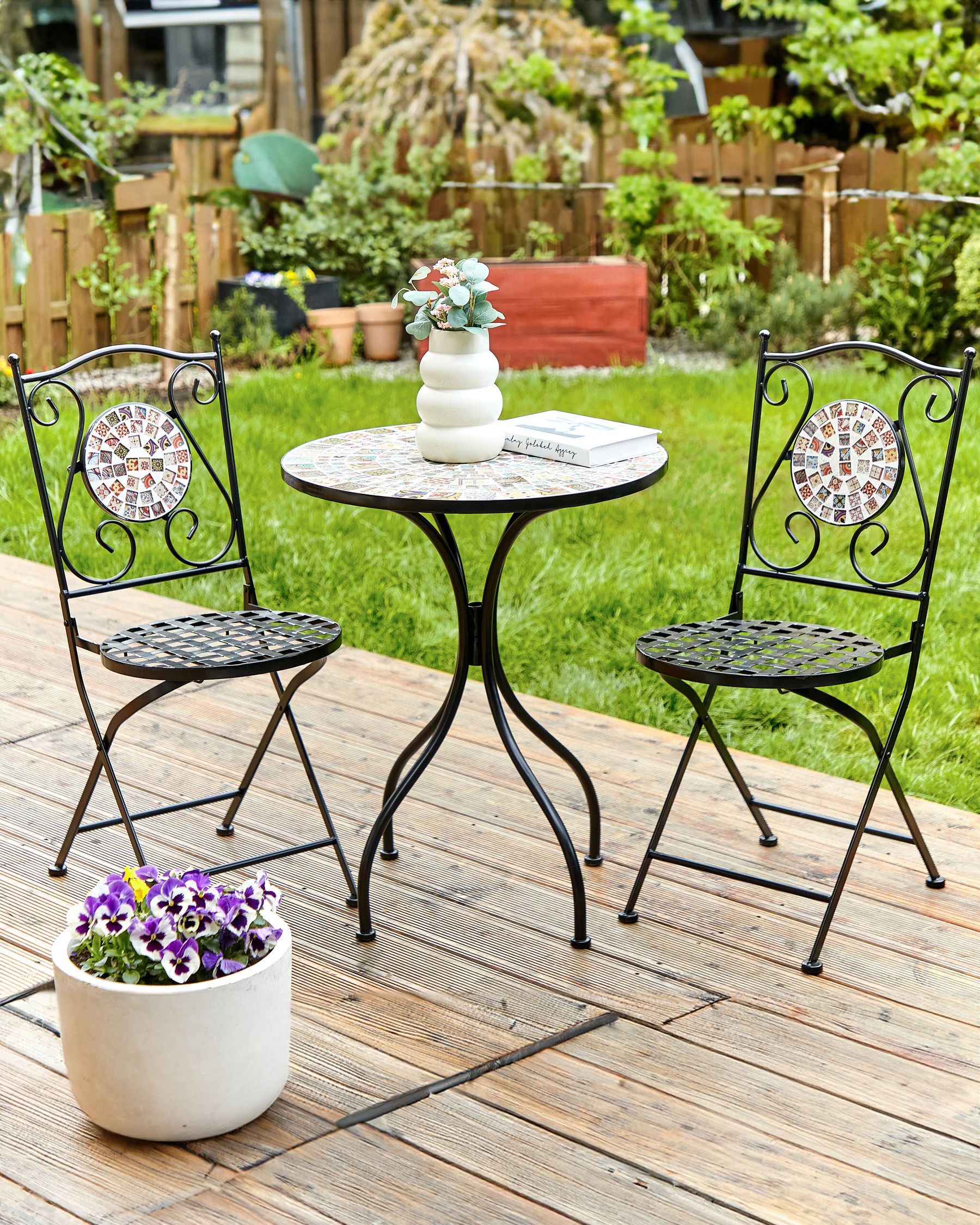 Set of 2 Garden Chairs CASARIO Metal Black
