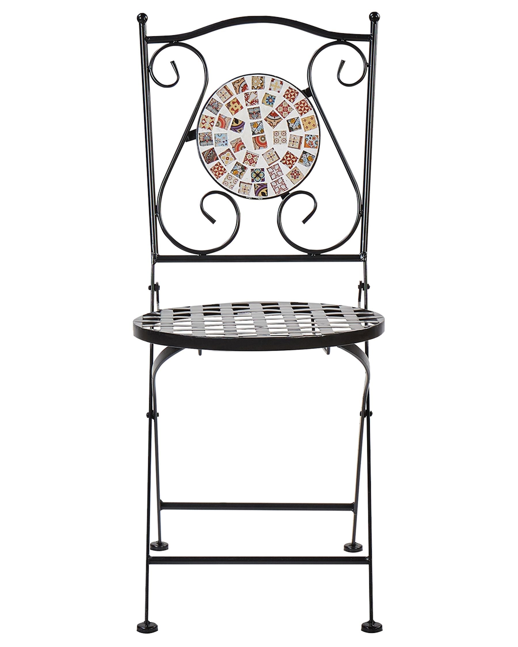 Set of 2 Garden Chairs CASARIO Metal Black