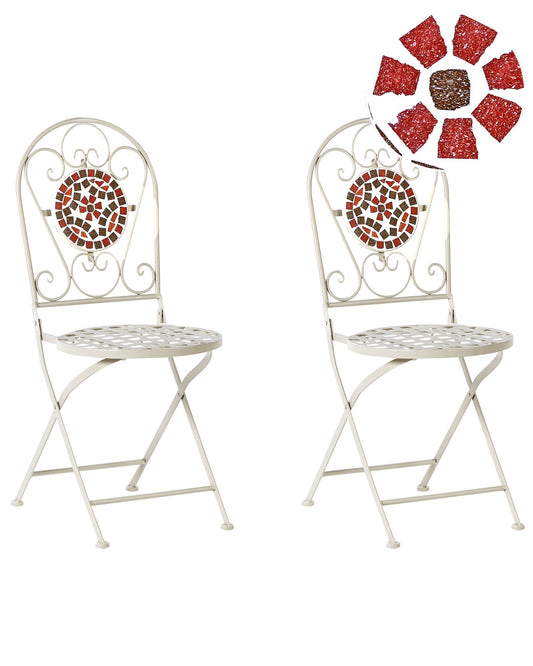 Set of 2 Garden Chairs SPELLO Metal White