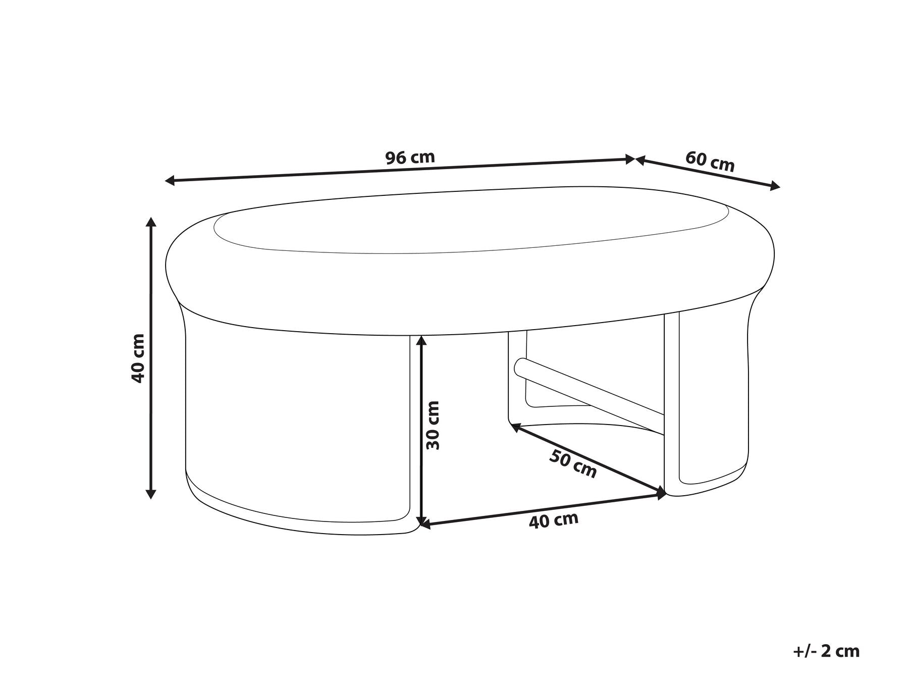 Garden Coffee Table LIVADEIA 60 cm 96 cm Rattan Natural
