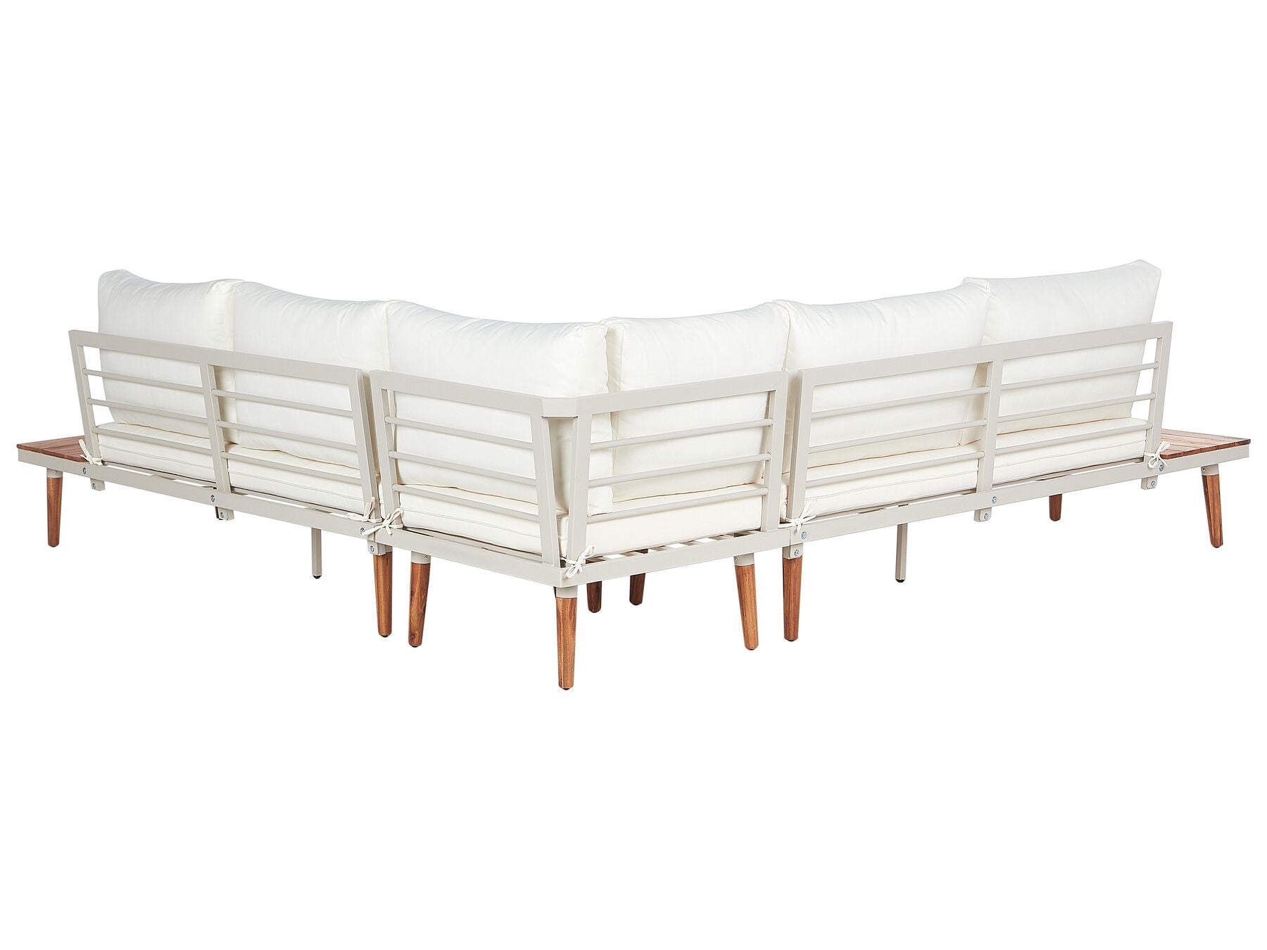 Garden Corner Sofa with Table 5 Seater CORATO Acacia Wood Off-White