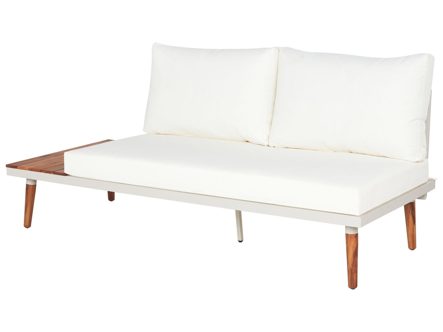 Garden Corner Sofa with Table 5 Seater CORATO Acacia Wood Off-White