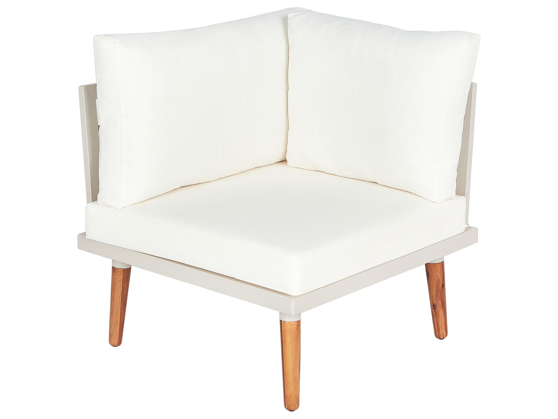 Garden Corner Sofa with Table 5 Seater CORATO Acacia Wood Off-White