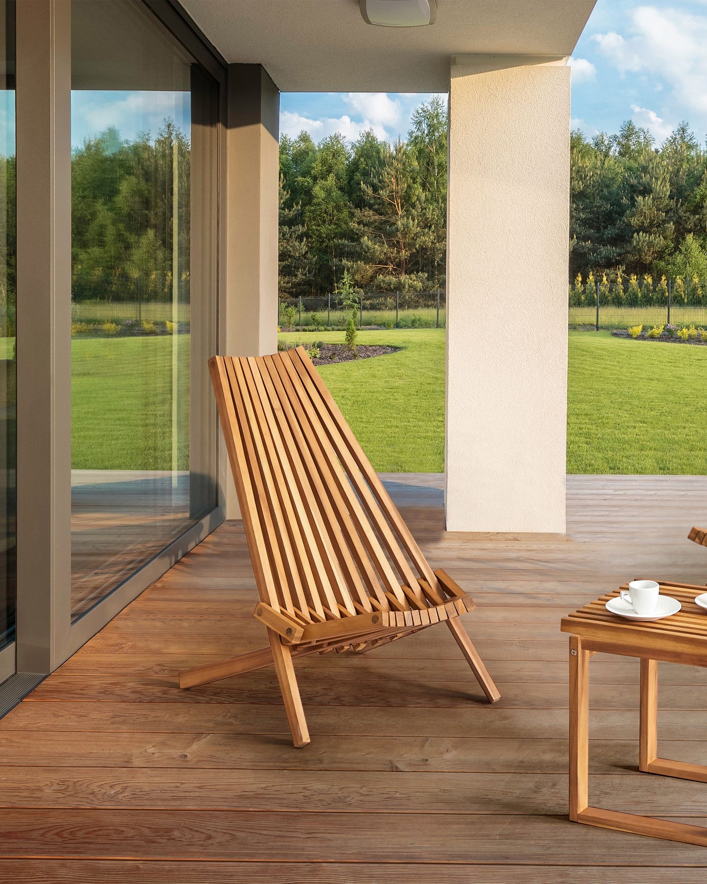 Set of 2 Garden Chairs BELLANO Acacia Wood Brown