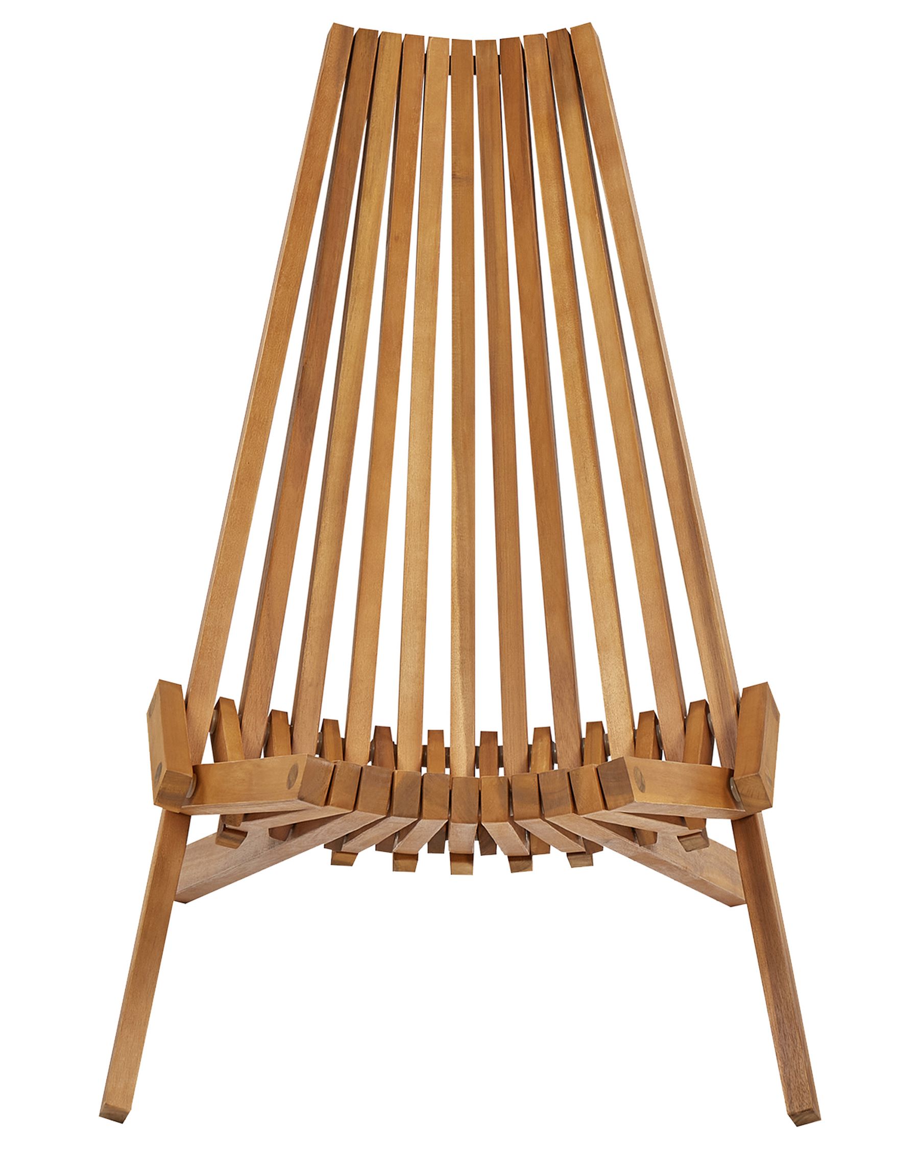 Set of 2 Garden Chairs BELLANO Acacia Wood Brown