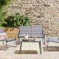 Garden Lounge Set with Table 4 Seater BARREA Metal Grey