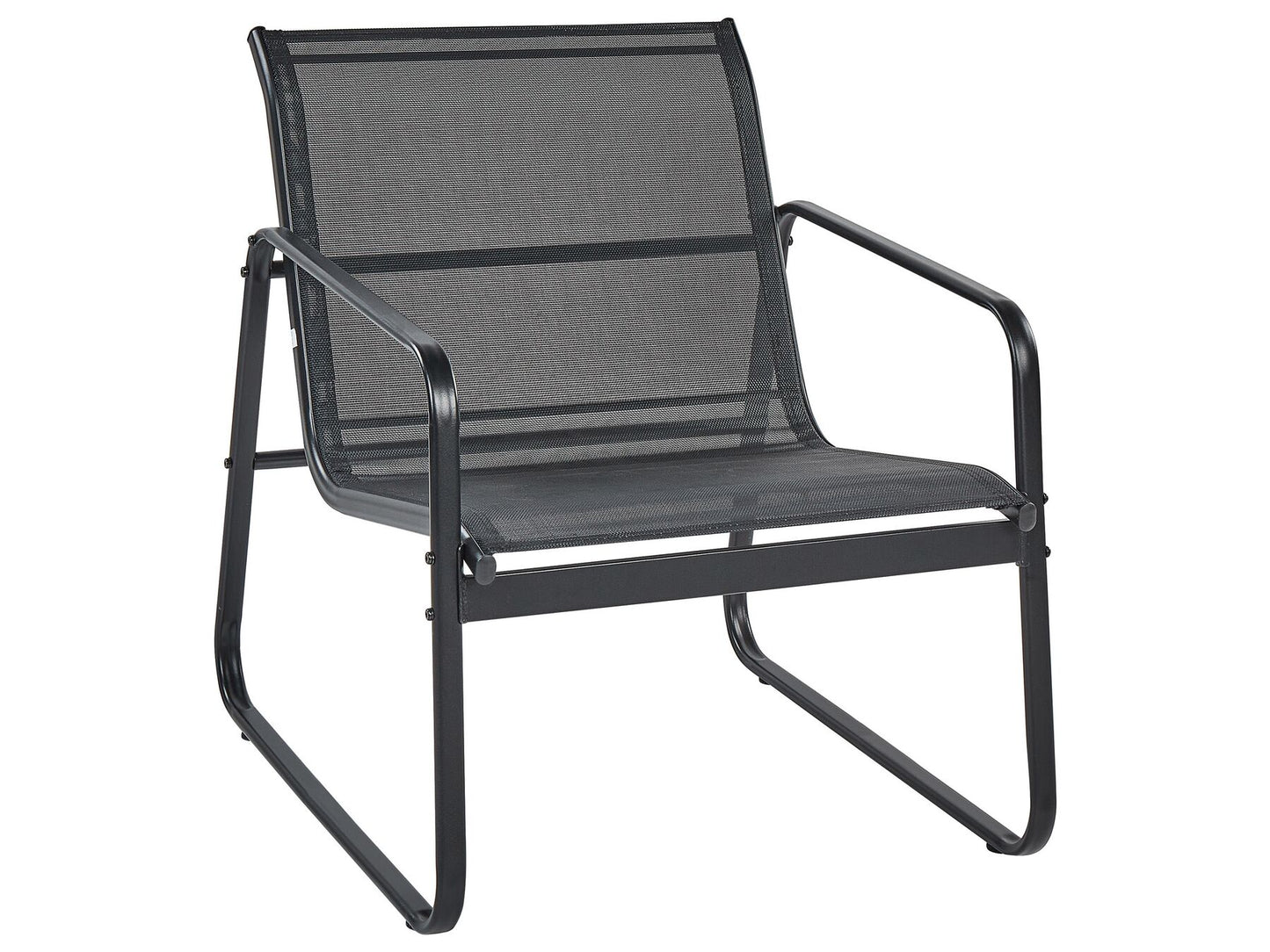 Garden Lounge Set with Table 4 Seater BARREA Metal Black
