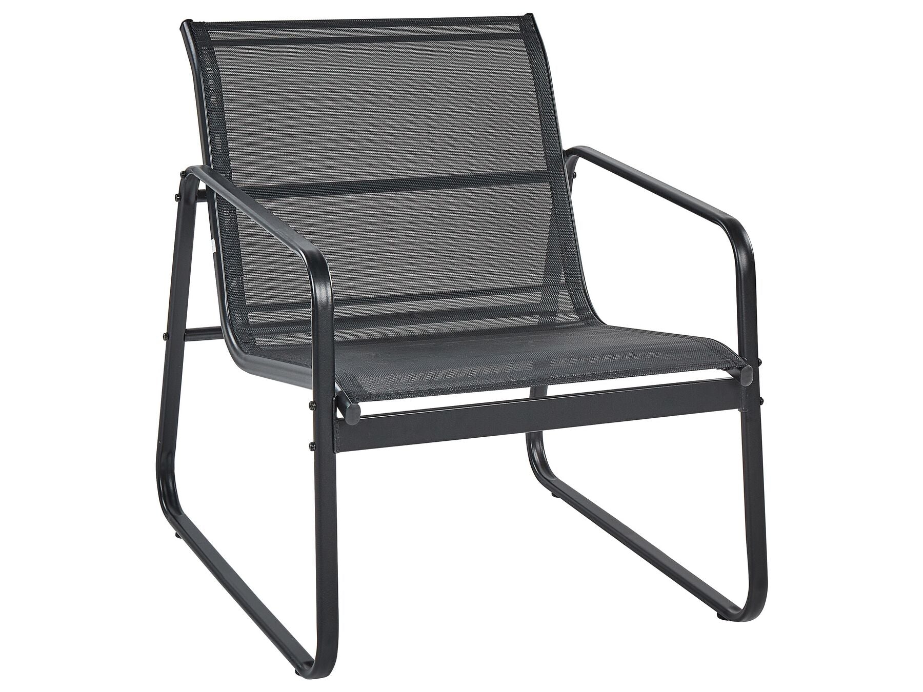 Garden Lounge Set with Table 4 Seater BARREA Metal Black