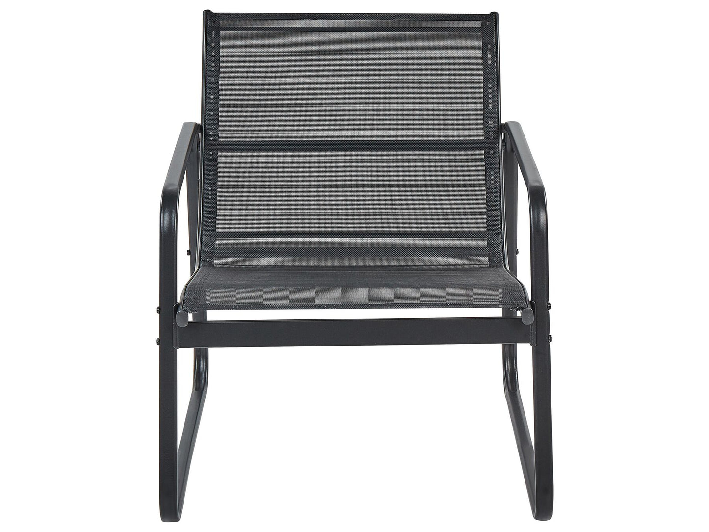 Garden Lounge Set with Table 4 Seater BARREA Metal Black