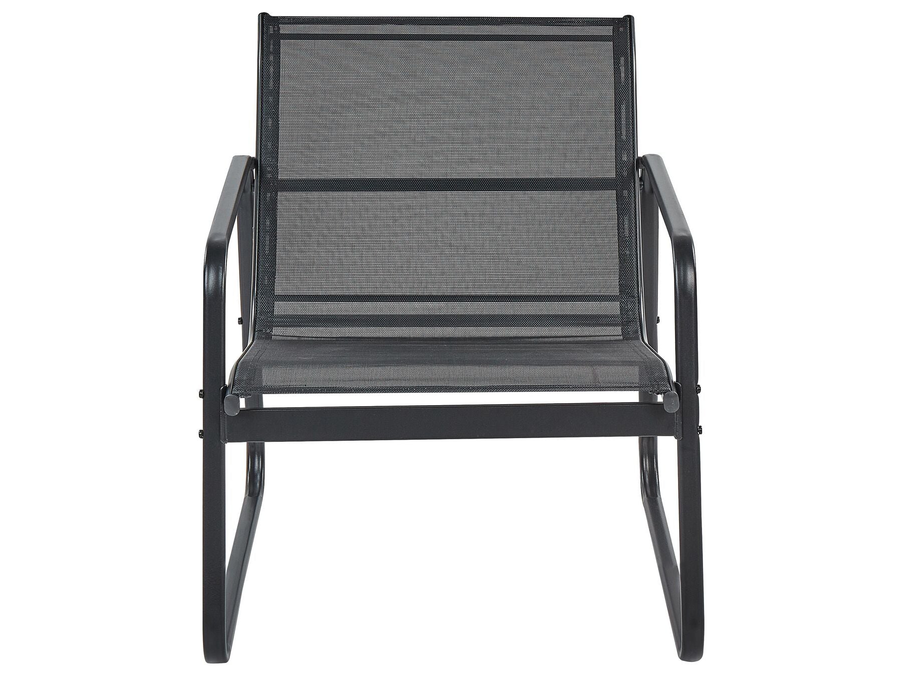 Garden Lounge Set with Table 4 Seater BARREA Metal Black