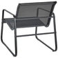 Garden Lounge Set with Table 4 Seater BARREA Metal Black