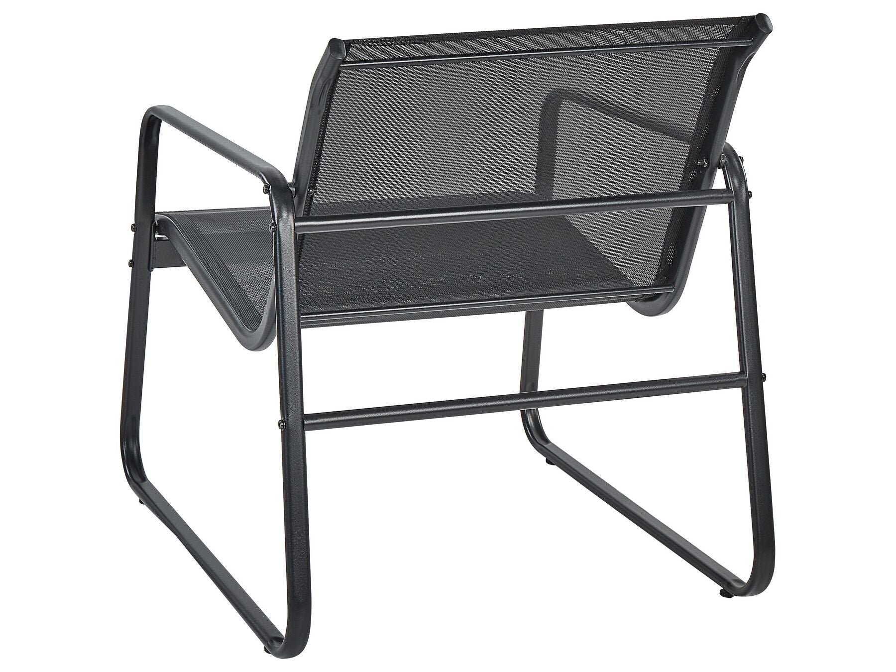 Garden Lounge Set with Table 4 Seater BARREA Metal Black