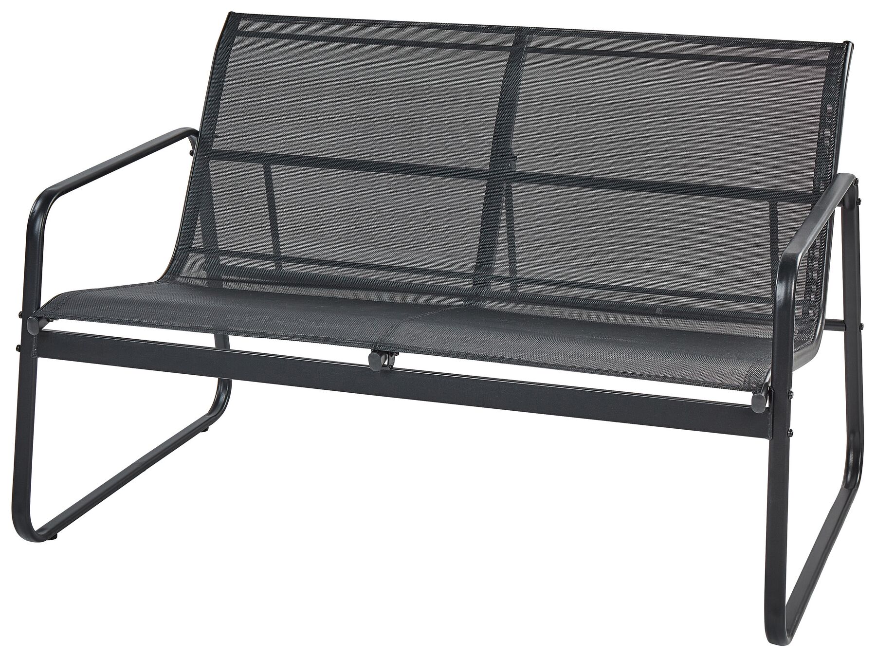 Garden Lounge Set with Table 4 Seater BARREA Metal Black