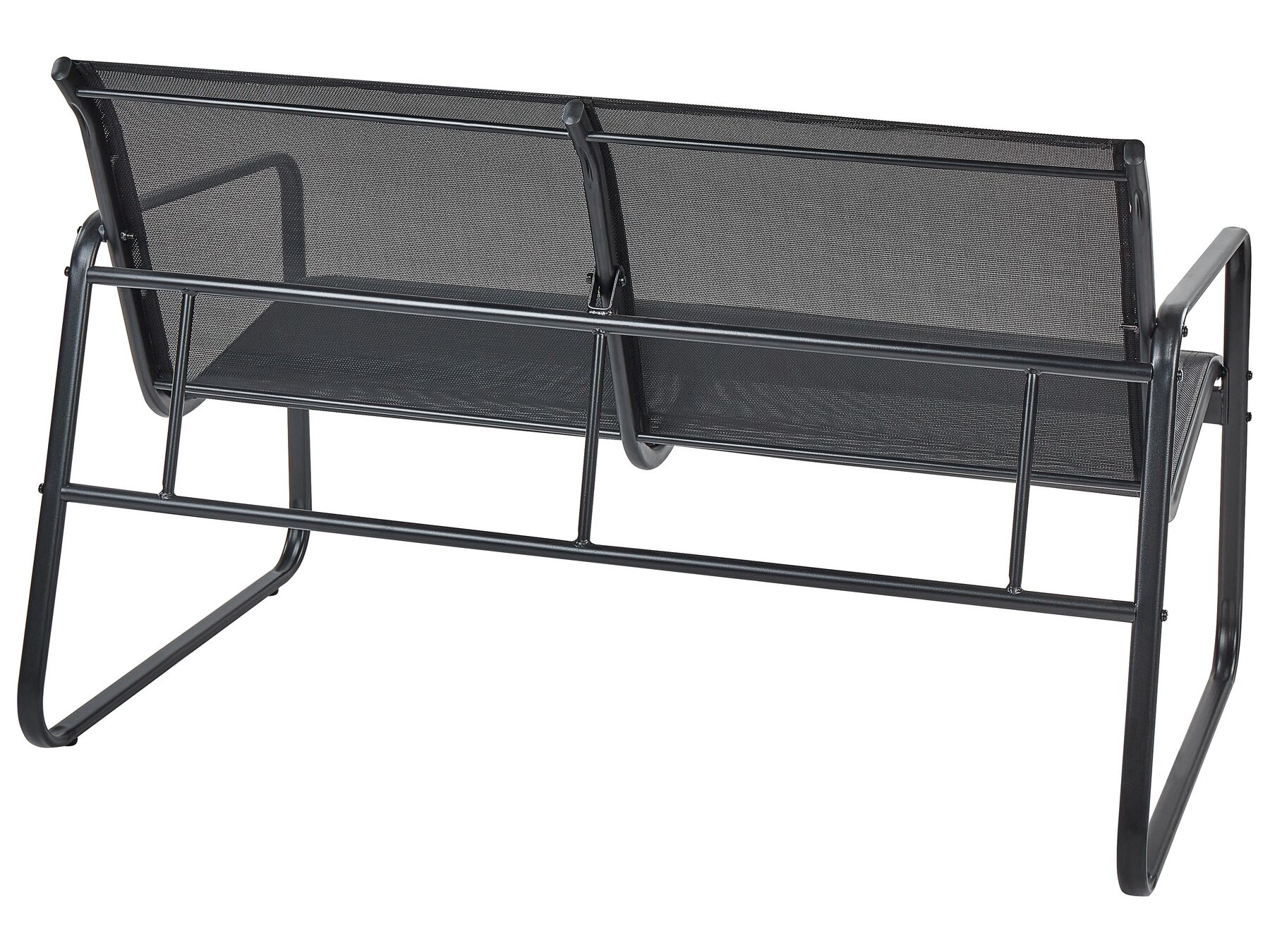 Garden Lounge Set with Table 4 Seater BARREA Metal Black