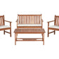 Garden Lounge Set with Table 4 Seater ALTIDONA Acacia Wood Off-White