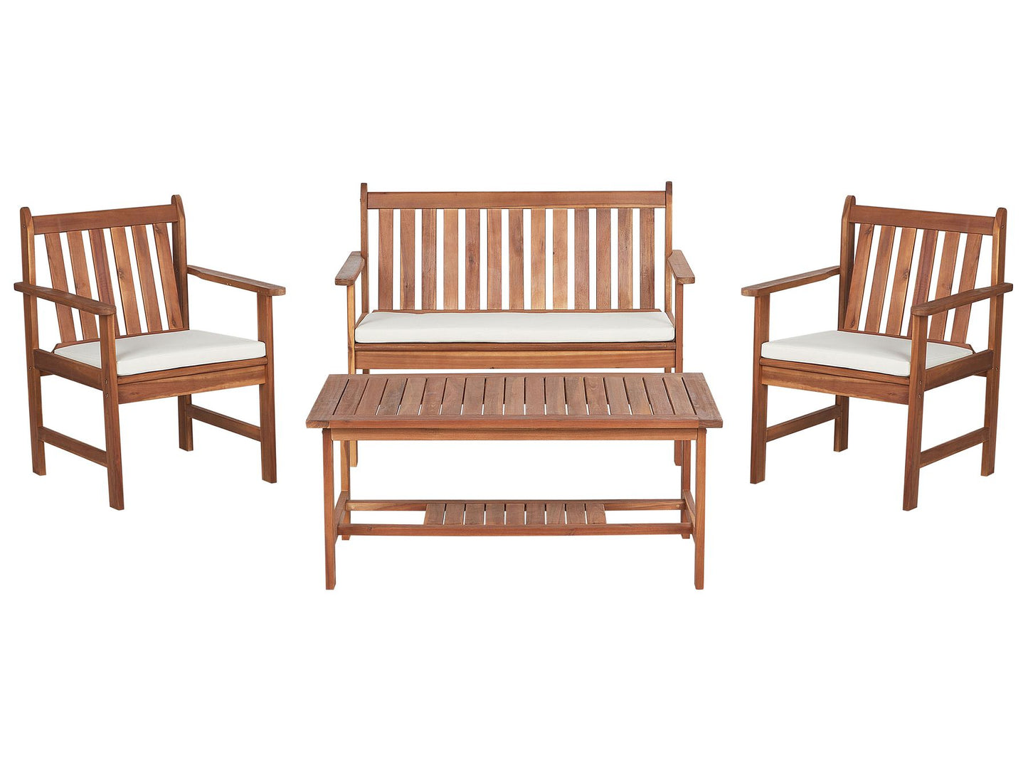 Garden Lounge Set with Table 4 Seater ALTIDONA Acacia Wood Off-White