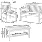 Garden Lounge Set with Table 4 Seater ALTIDONA Acacia Wood Off-White
