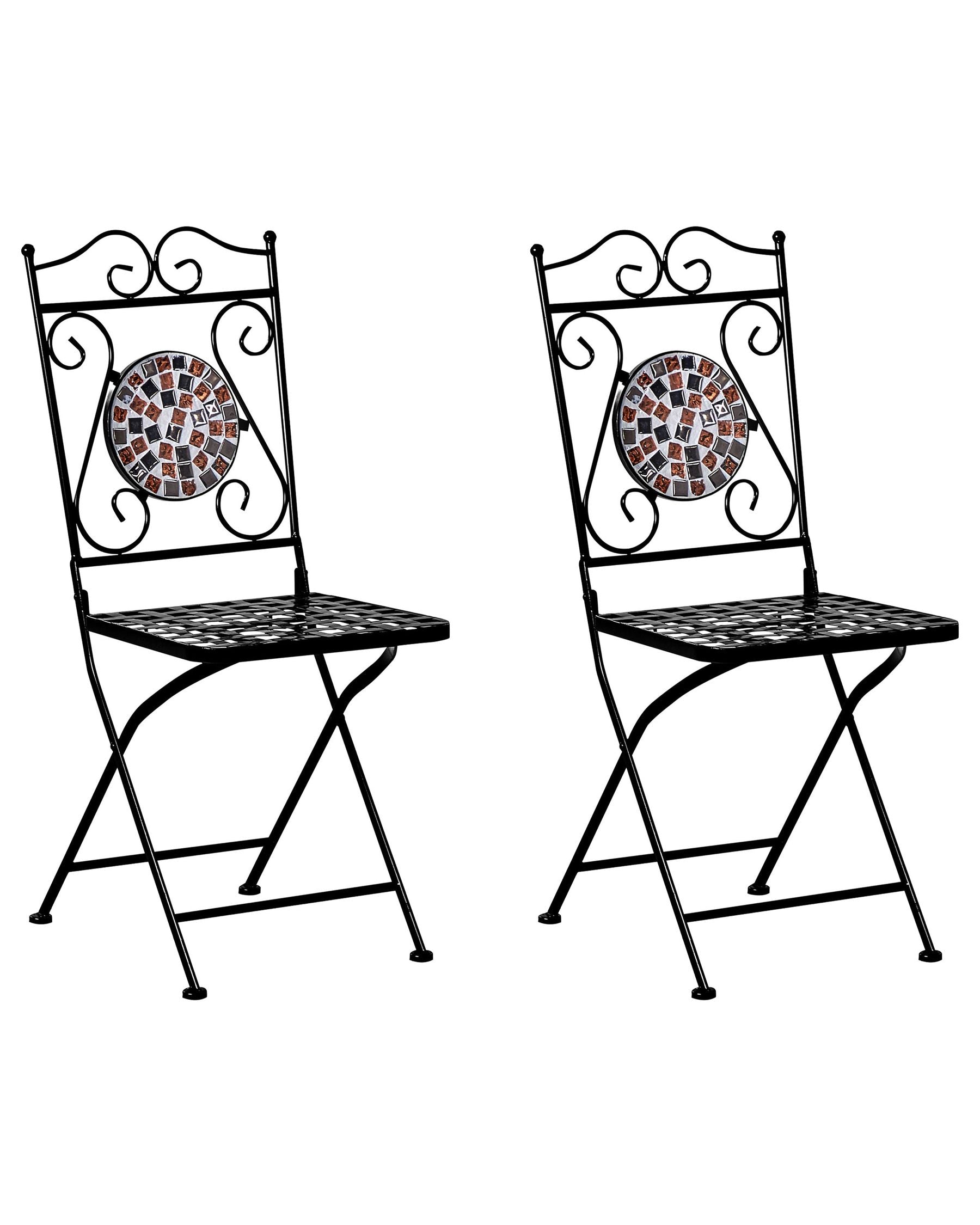 Set of 2 Garden Chairs CARPINO Metal Black