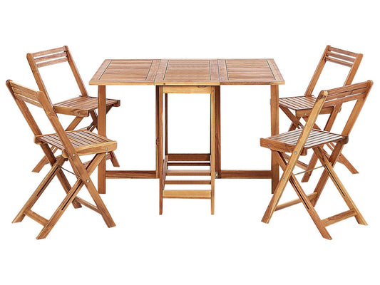 Garden Dining Set 4 Seater FRASSINE Acacia Wood Brown