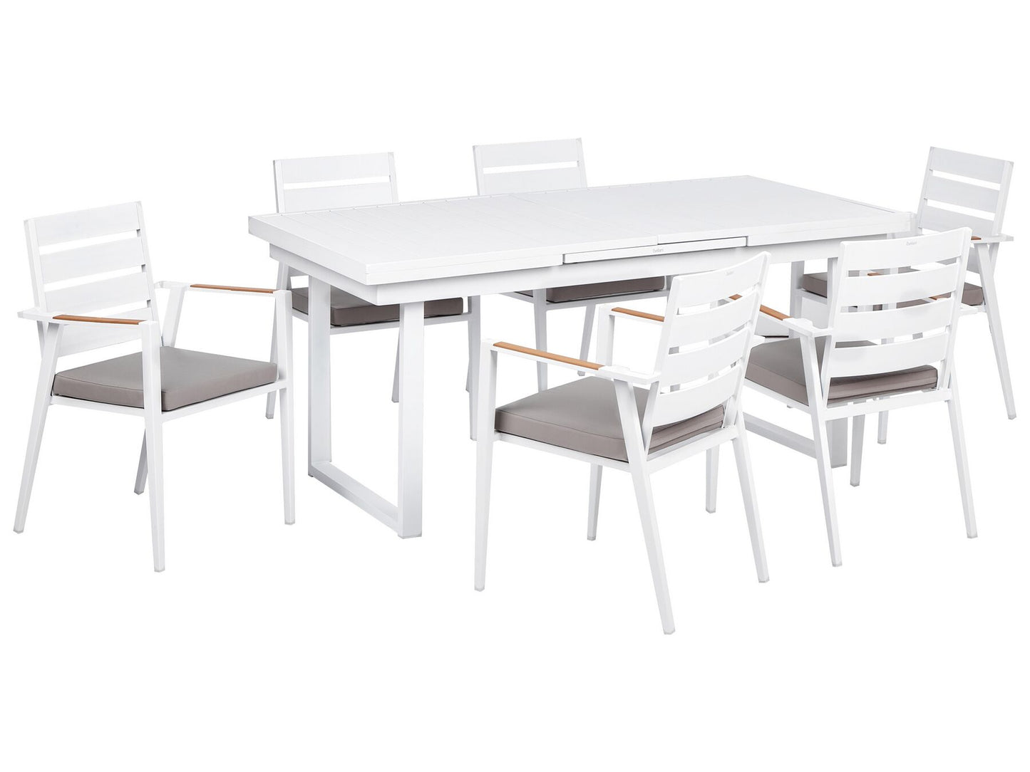 Set of 6 Garden Chairs with Cushions TAVIANO Metal Grey