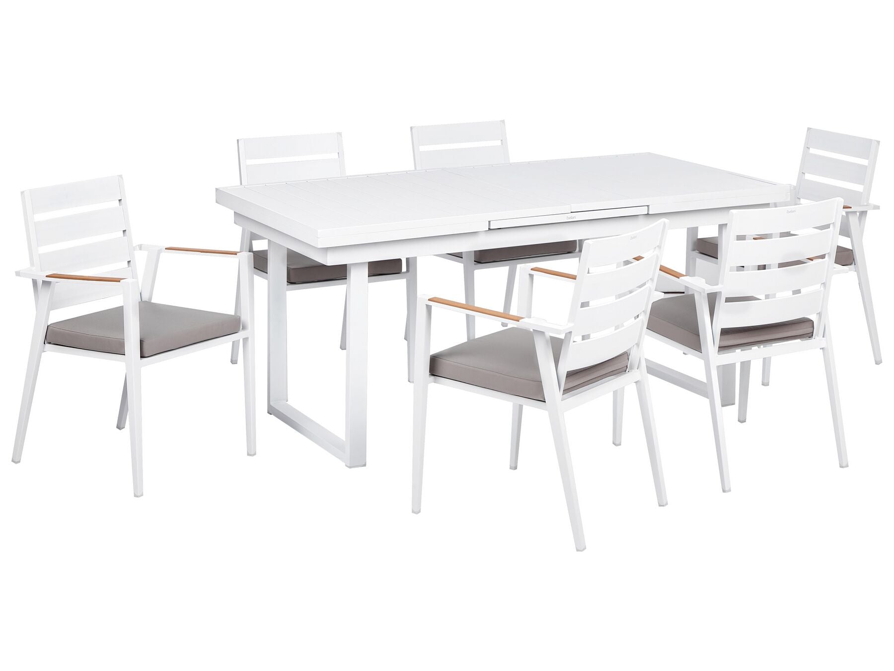 Set of 6 Garden Chairs with Cushions TAVIANO Metal Grey