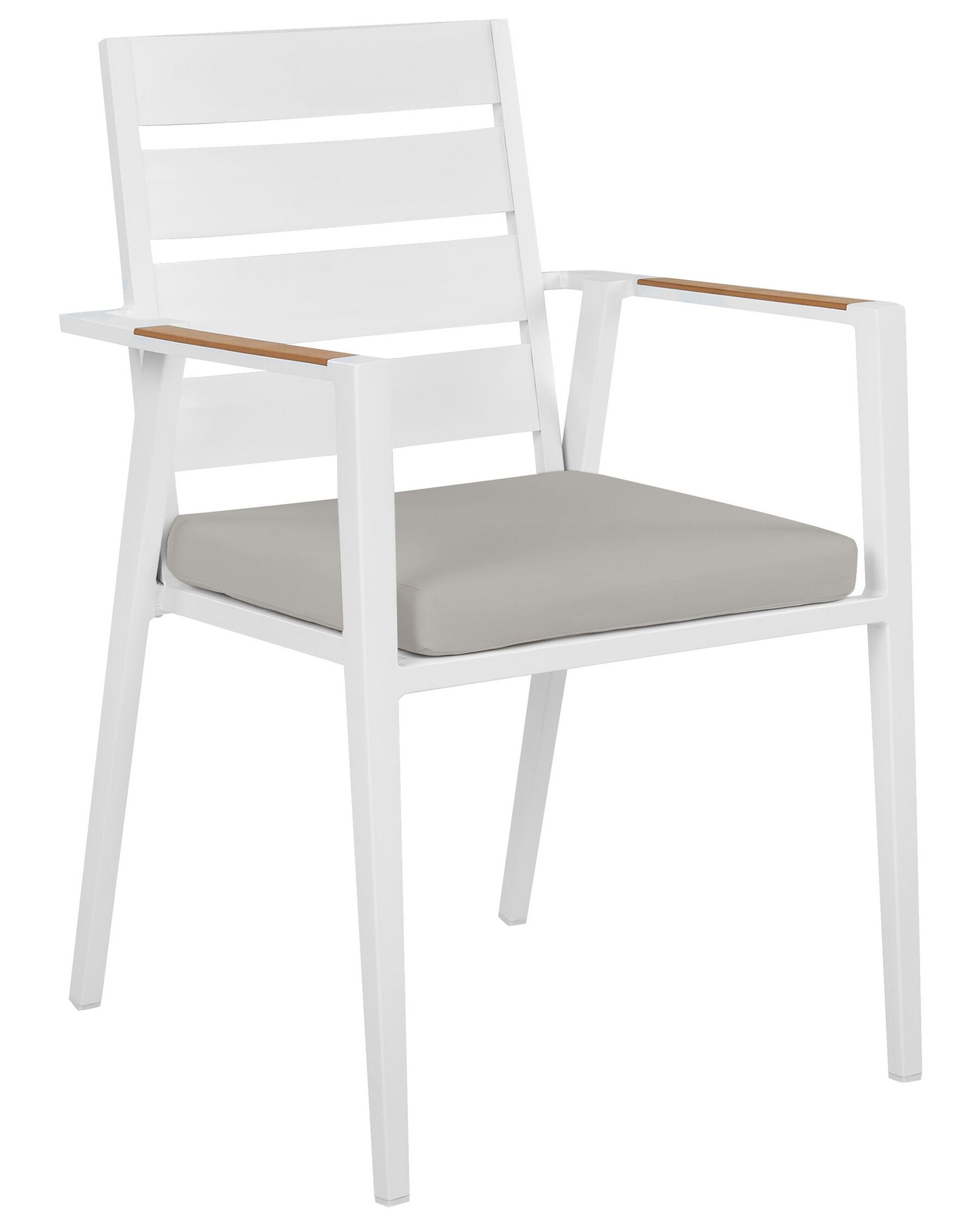 Set of 4 Garden Chairs with Cushions TAVIANO Metal Grey