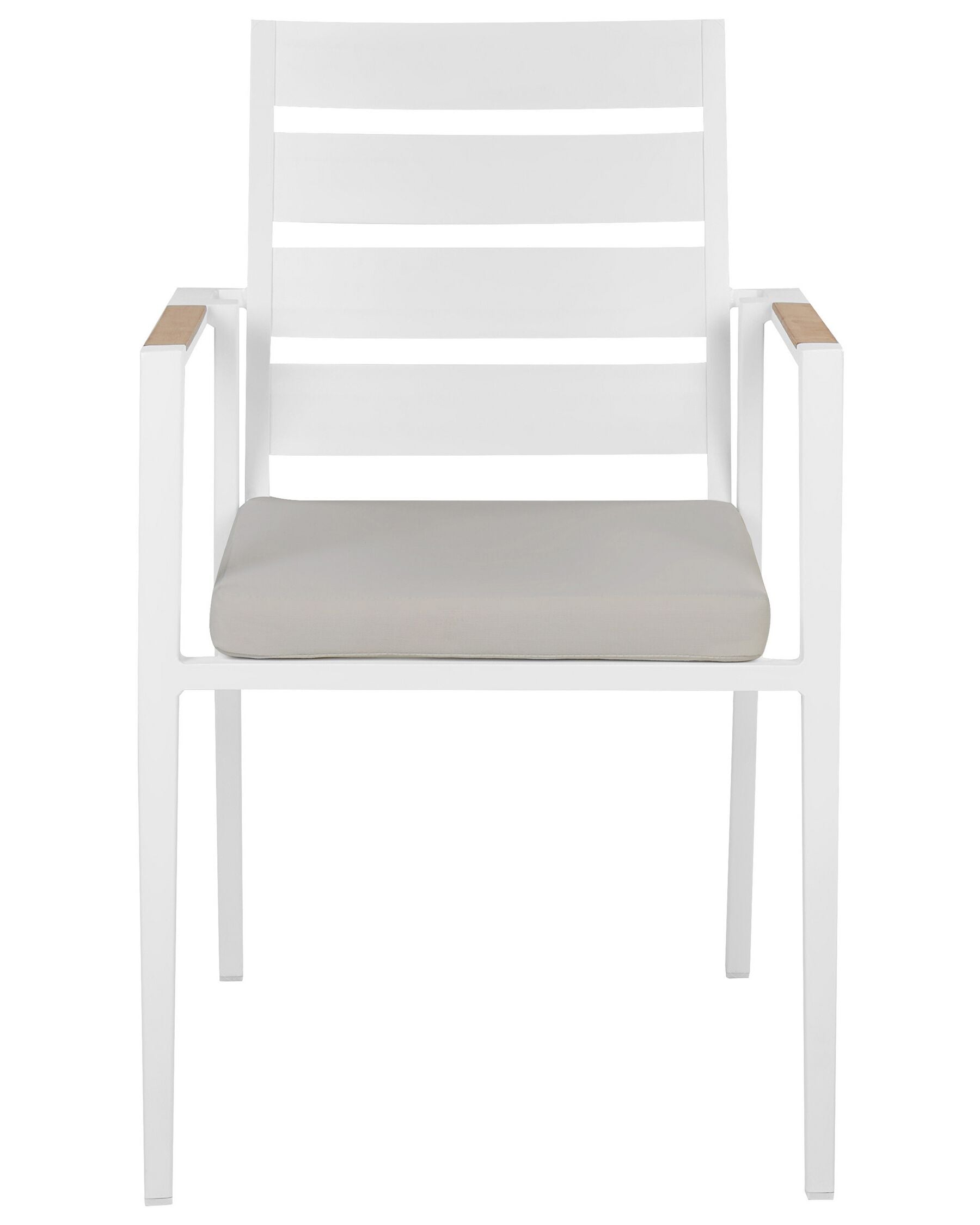 Set of 6 Garden Chairs with Cushions TAVIANO Metal Grey