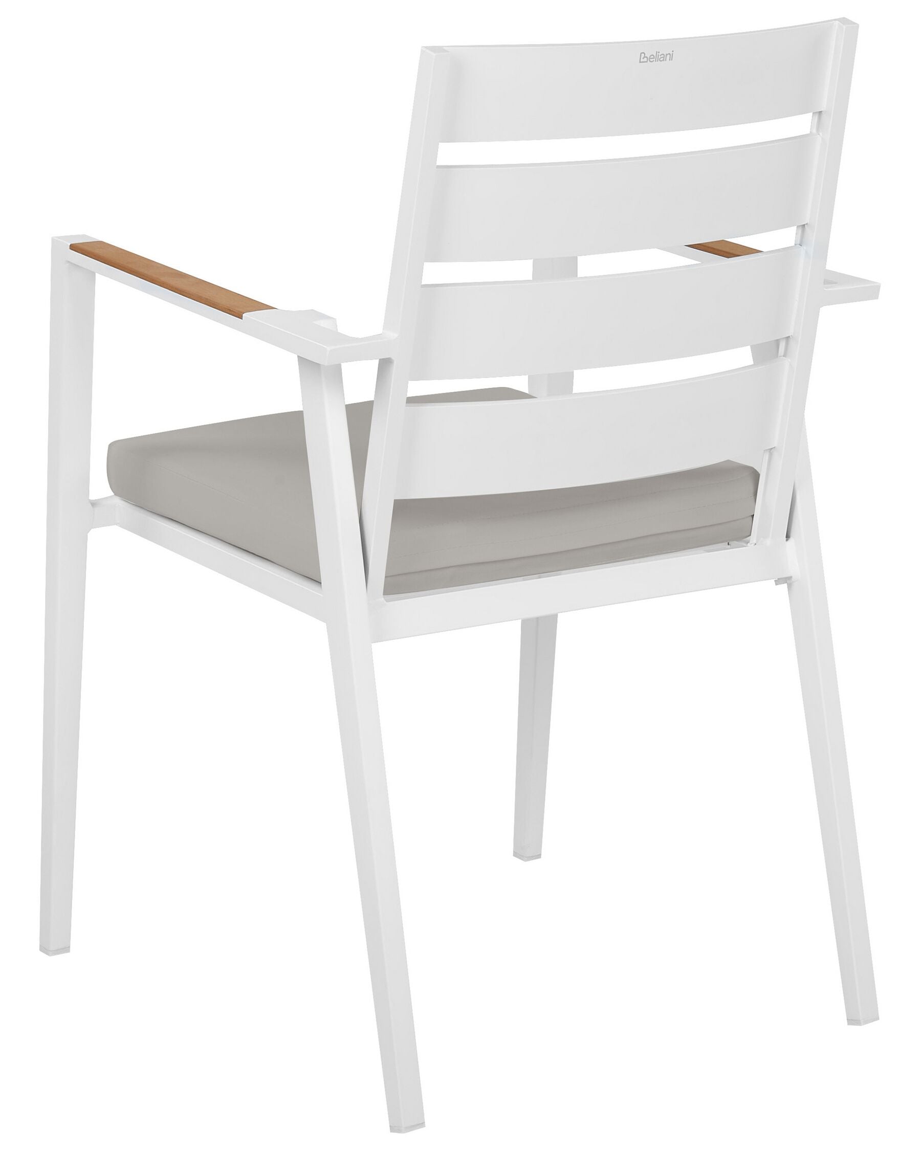 Set of 6 Garden Chairs with Cushions TAVIANO Metal Grey