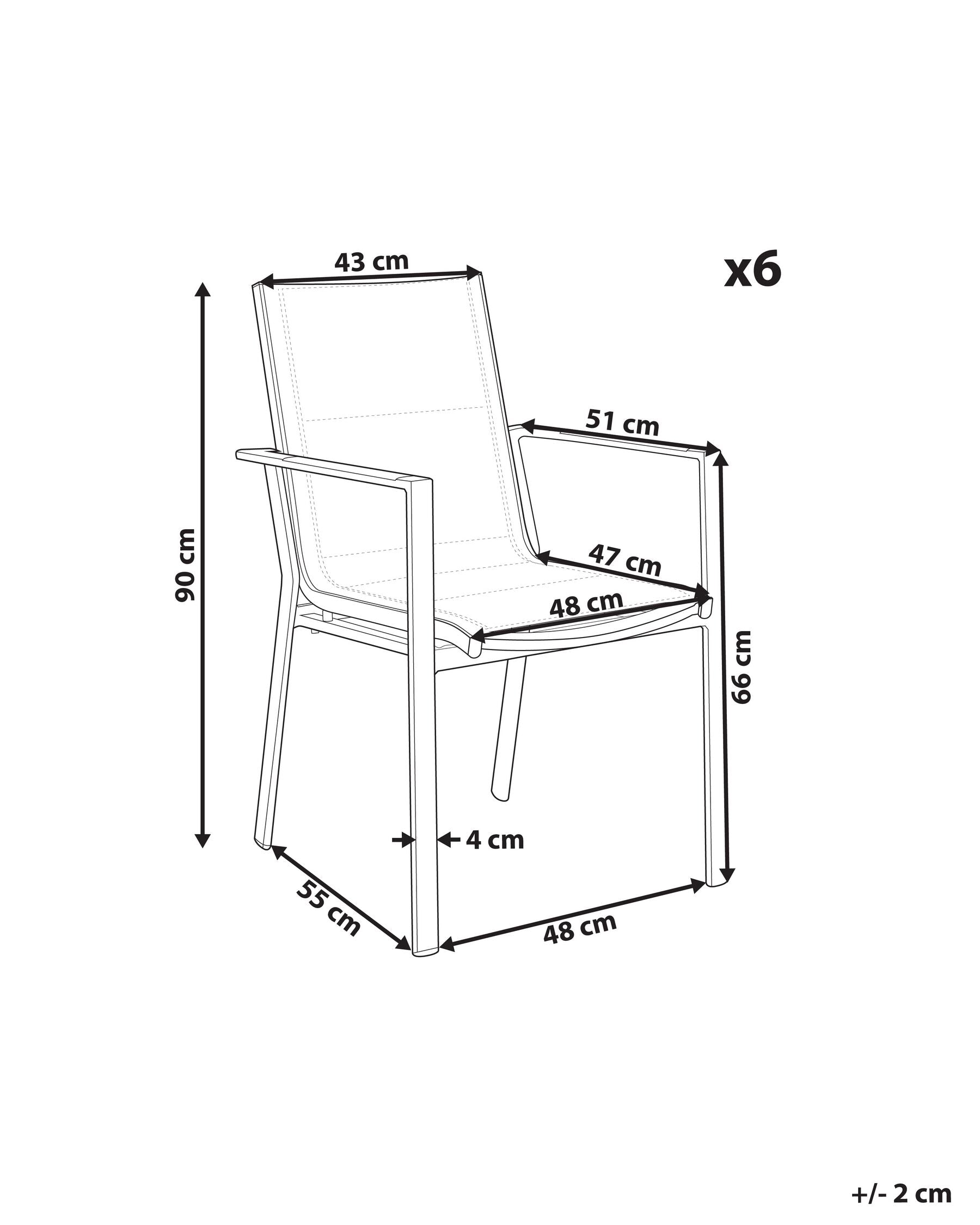 Set of 6 Garden Chairs BUSSETO Metal White
