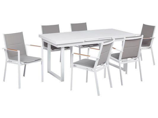 Garden Dining Set 6 Seater VALCANETTO/BUSSETO Metal Grey