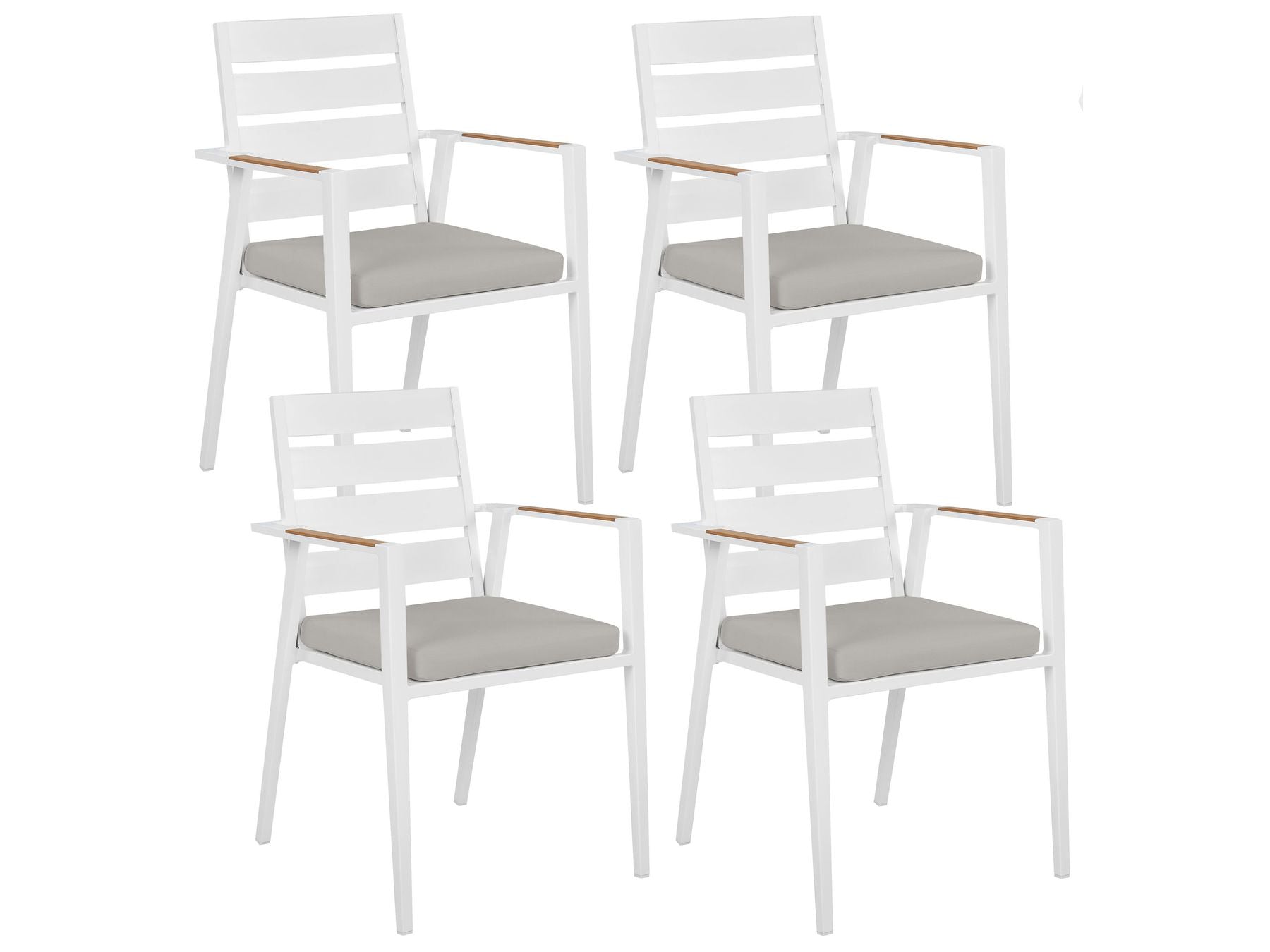 Garden Dining Set 4 Seater MALETTO/TAVIANO with Cushions Metal Marble Effect Grey