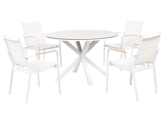 Garden Dining Set 4 Seater MALETTO/BUSSETO Metal White