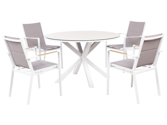 Garden Dining Set 4 Seater MALETTO/BUSSETO Metal Grey