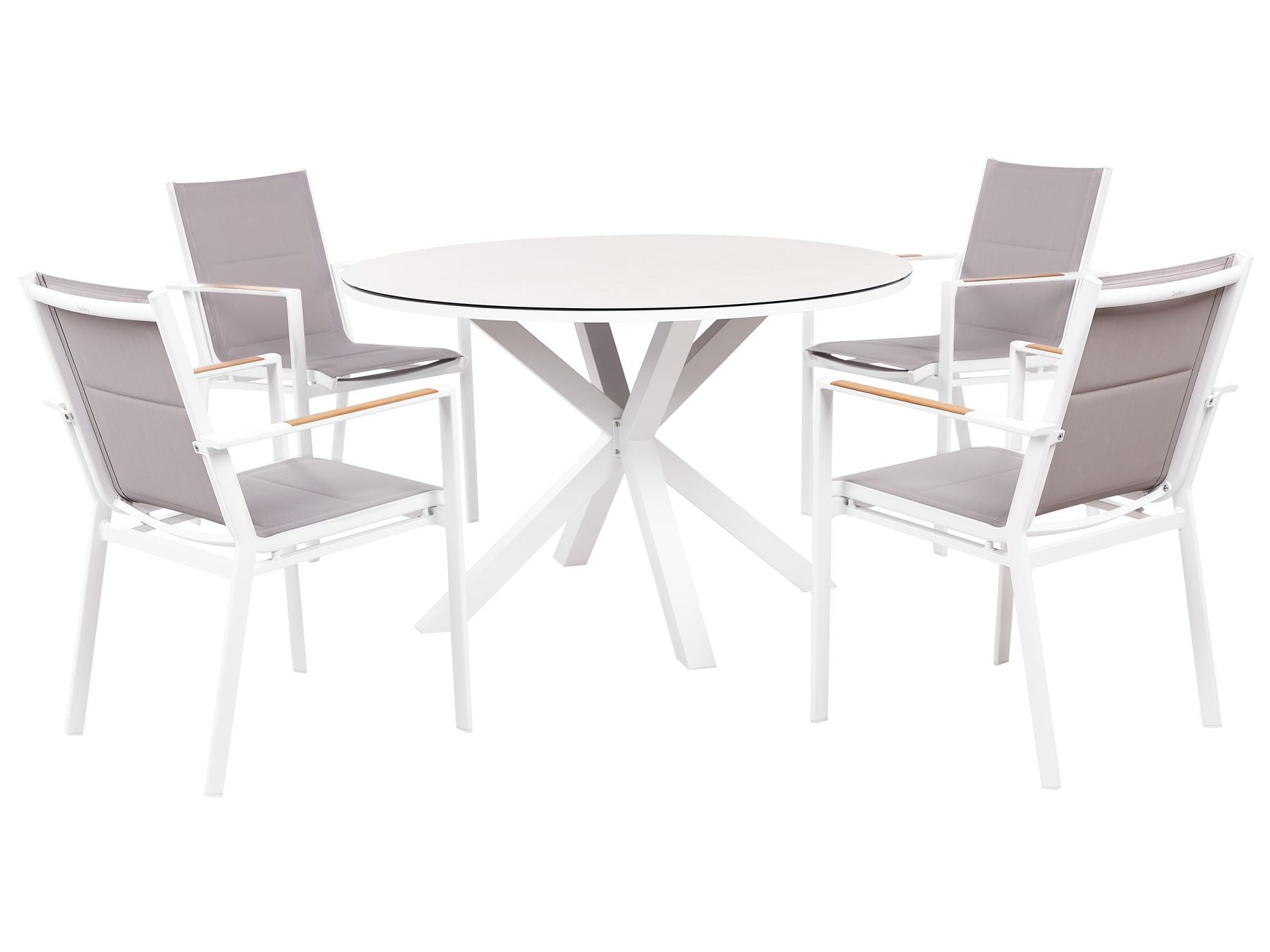Set of 4 Garden Chairs BUSSETO Metal Grey