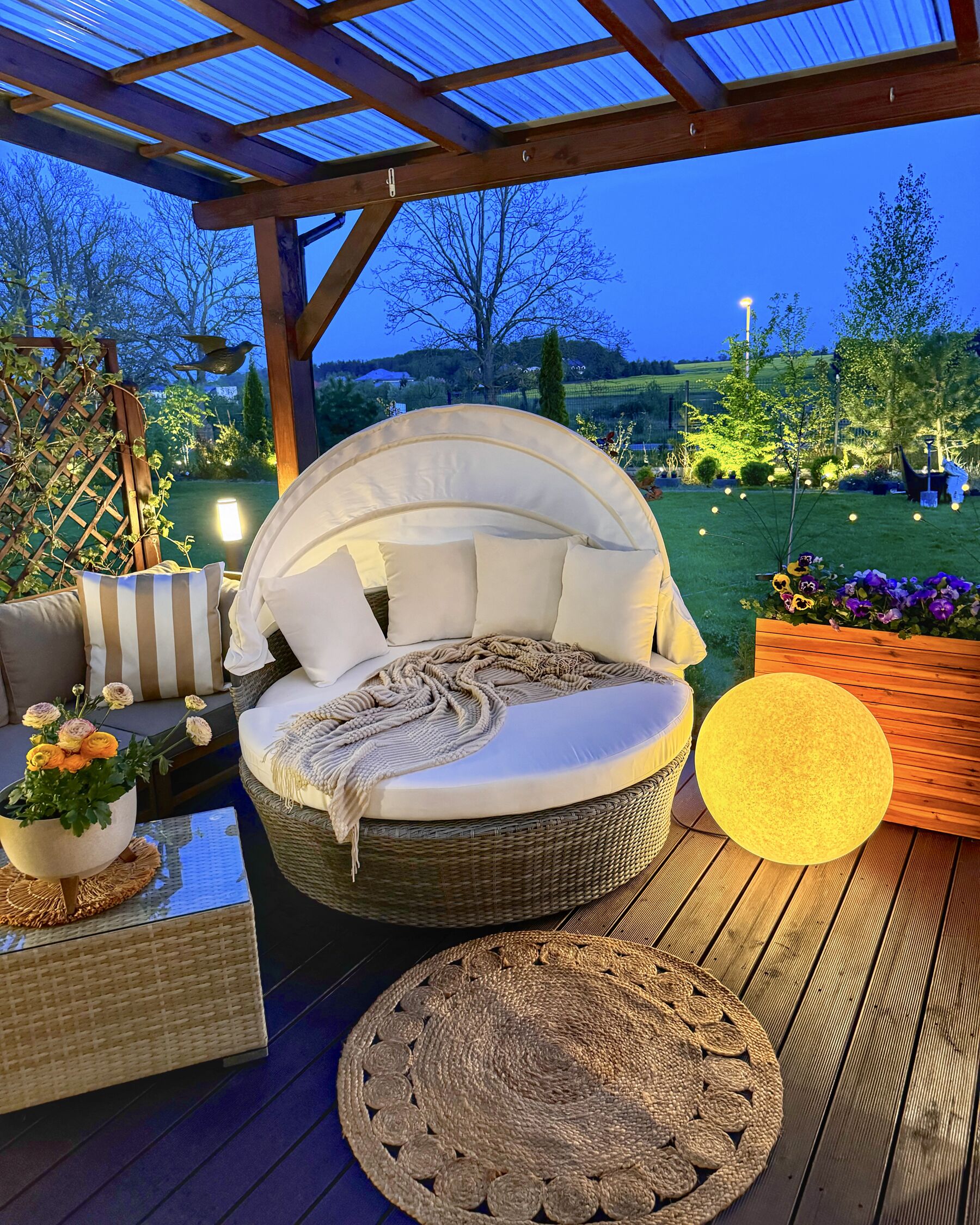 Garden Daybed Rattan Grey