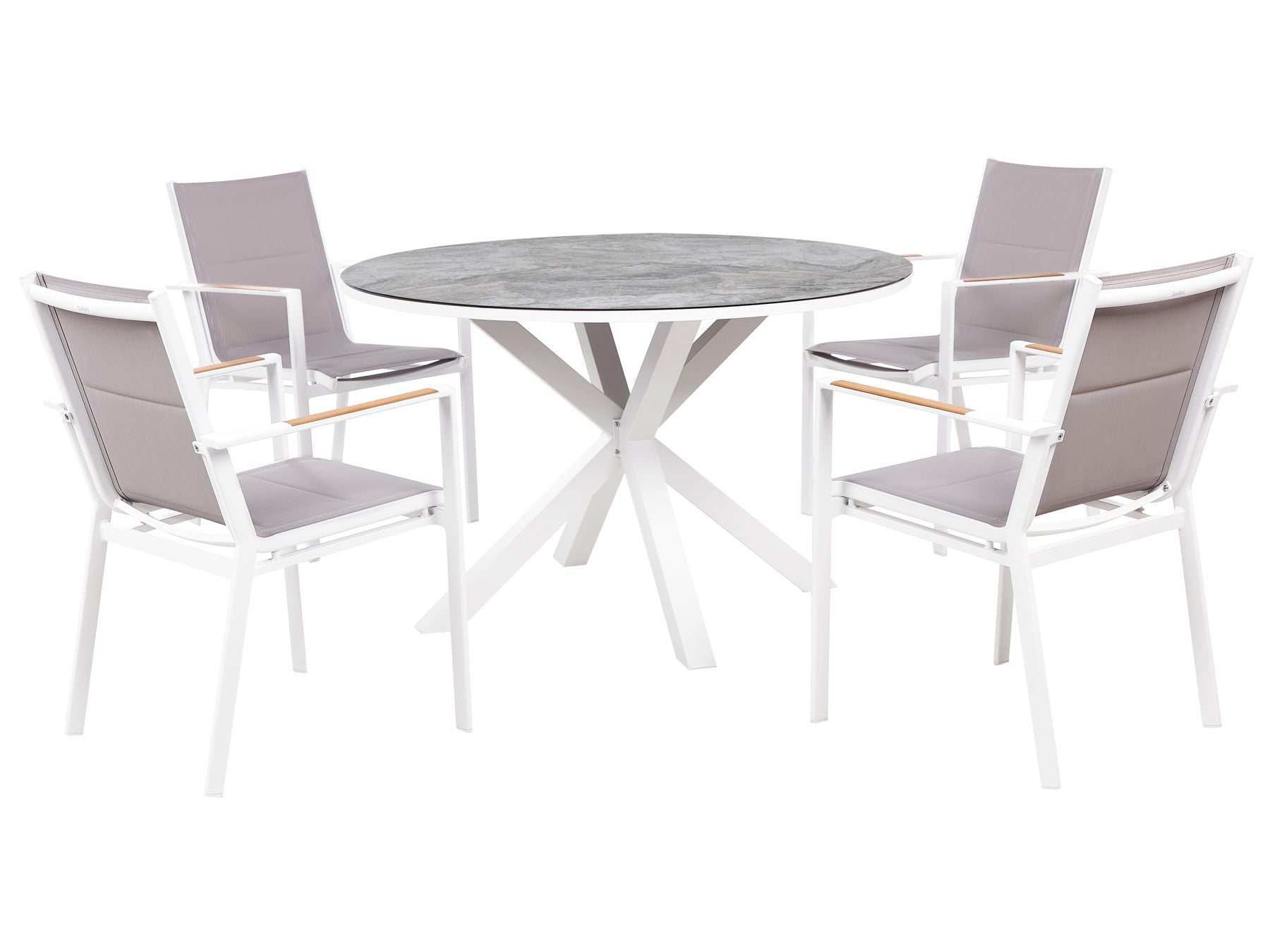 Set of 4 Garden Chairs BUSSETO Metal Grey