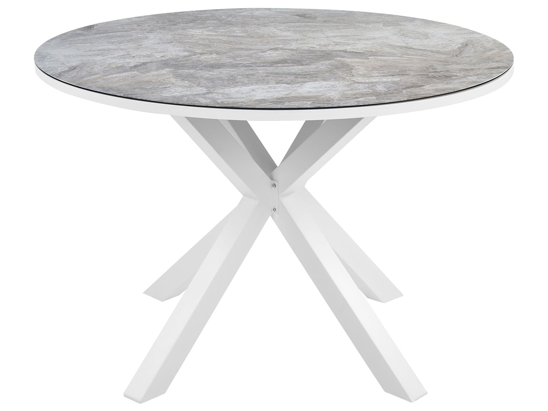 Garden Dining Set 4 Seater MALETTO/BUSSETO Metal Marble Effect Grey