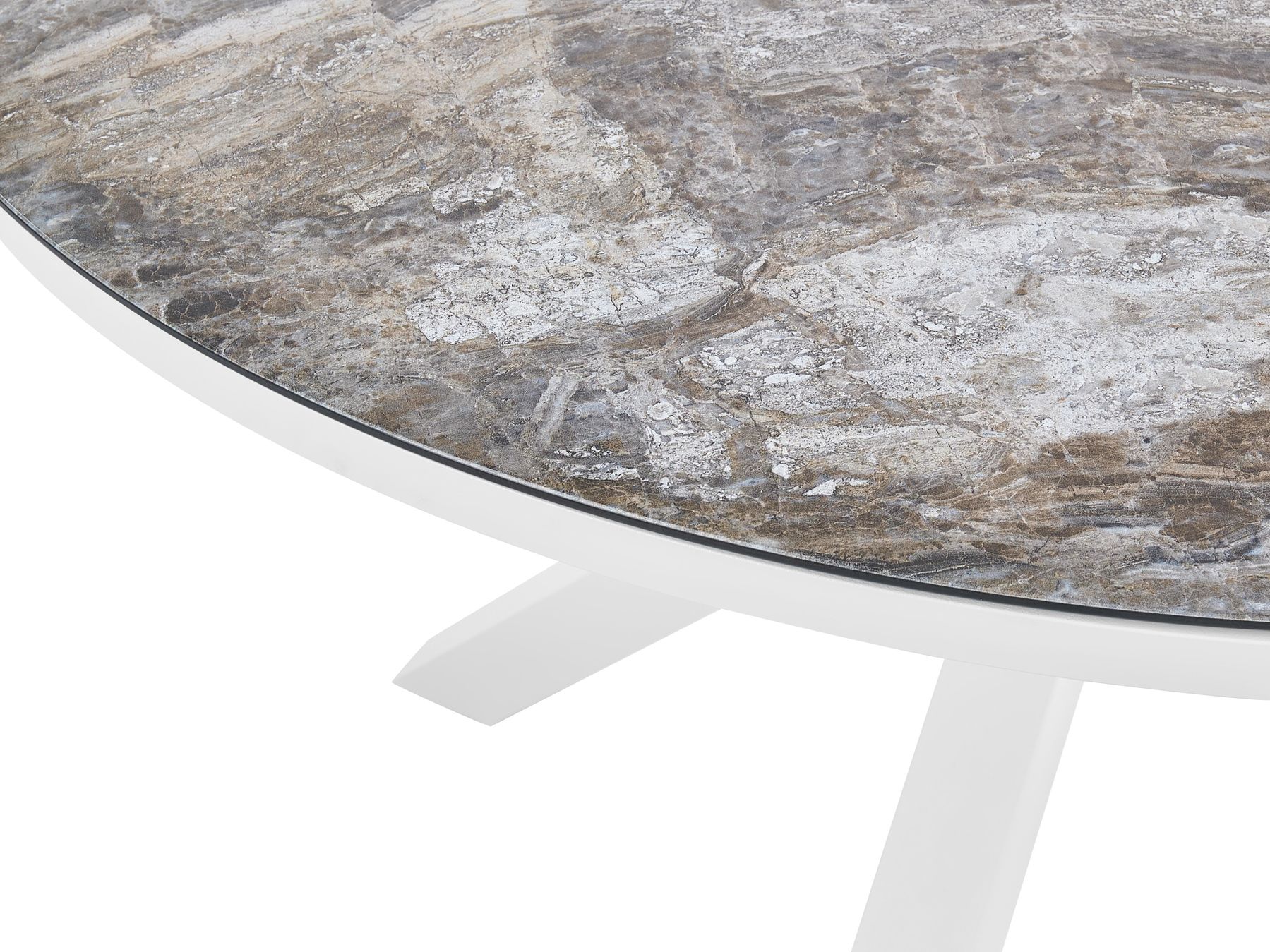 Garden Dining Set 4 Seater MALETTO/BUSSETO Metal Marble Effect White