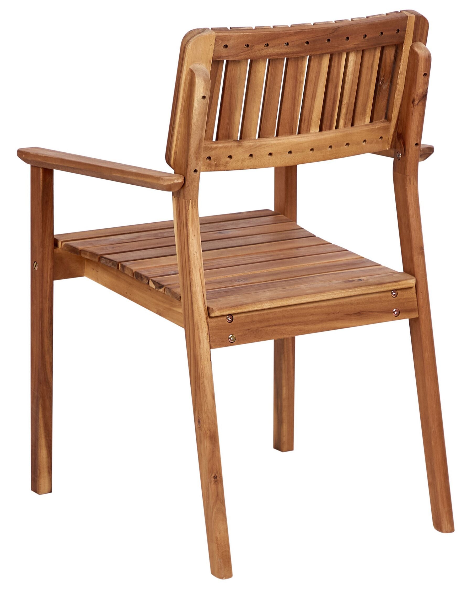 Set of 2 Garden Chairs AGELLO Acacia Wood Brown