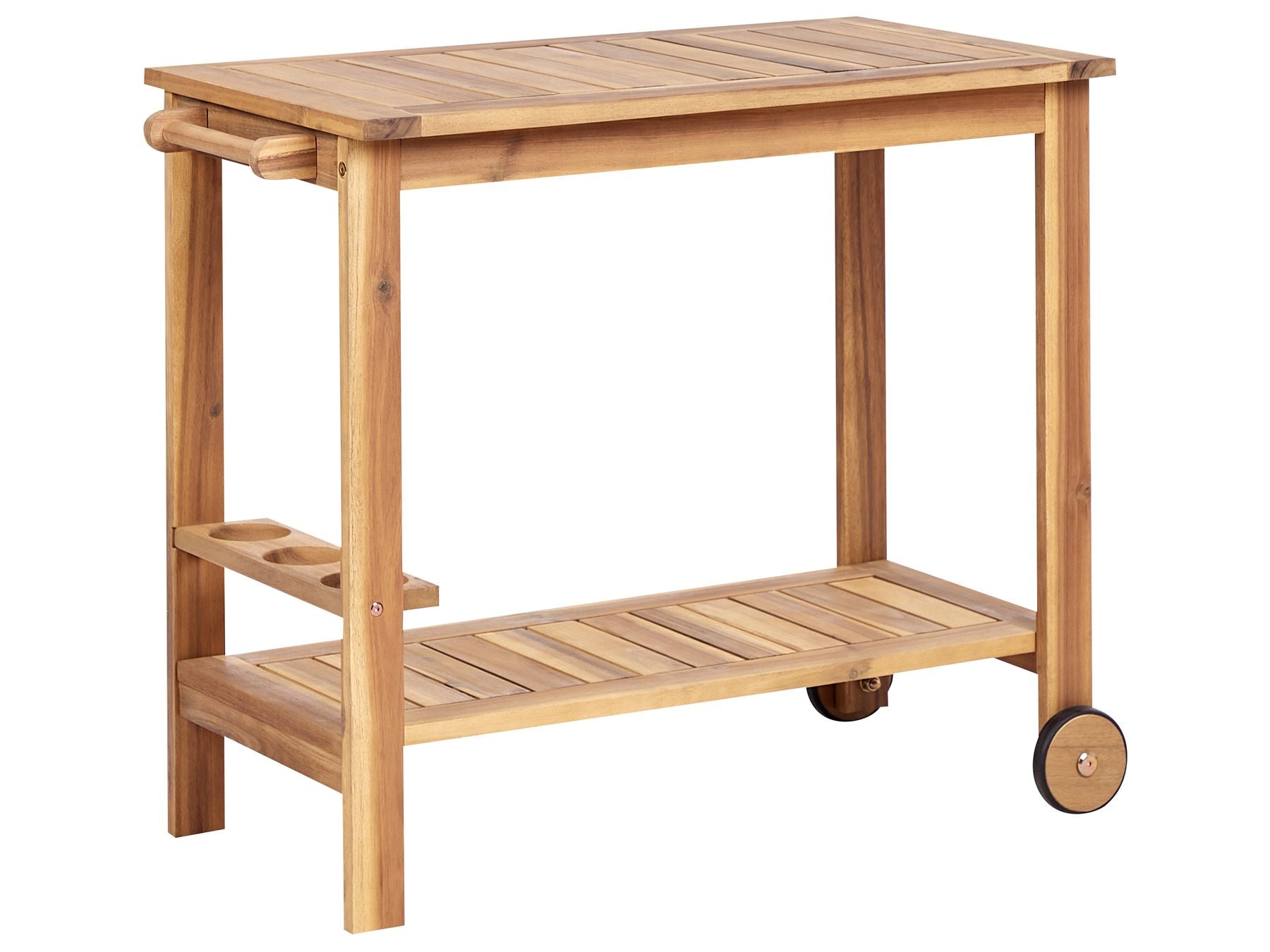 Garden Dining Set with Trolley 6 Seater SASSARI II Certified Acacia Wood Light Brown