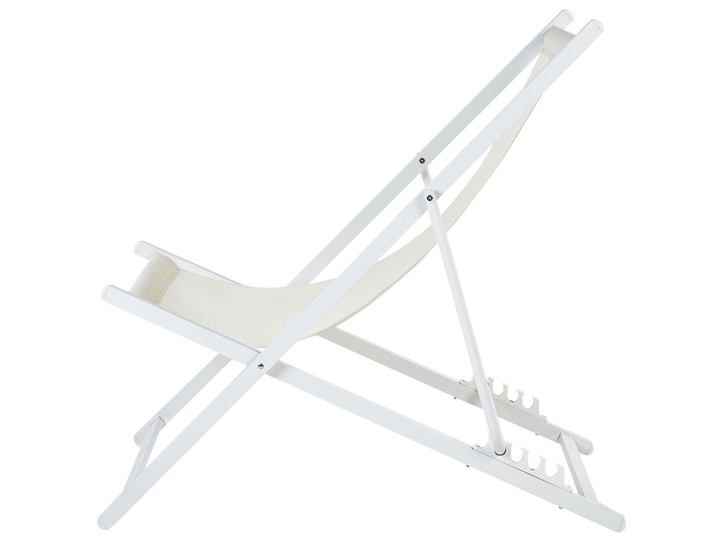 Folding Deck Chair Beige and White LOCRI II